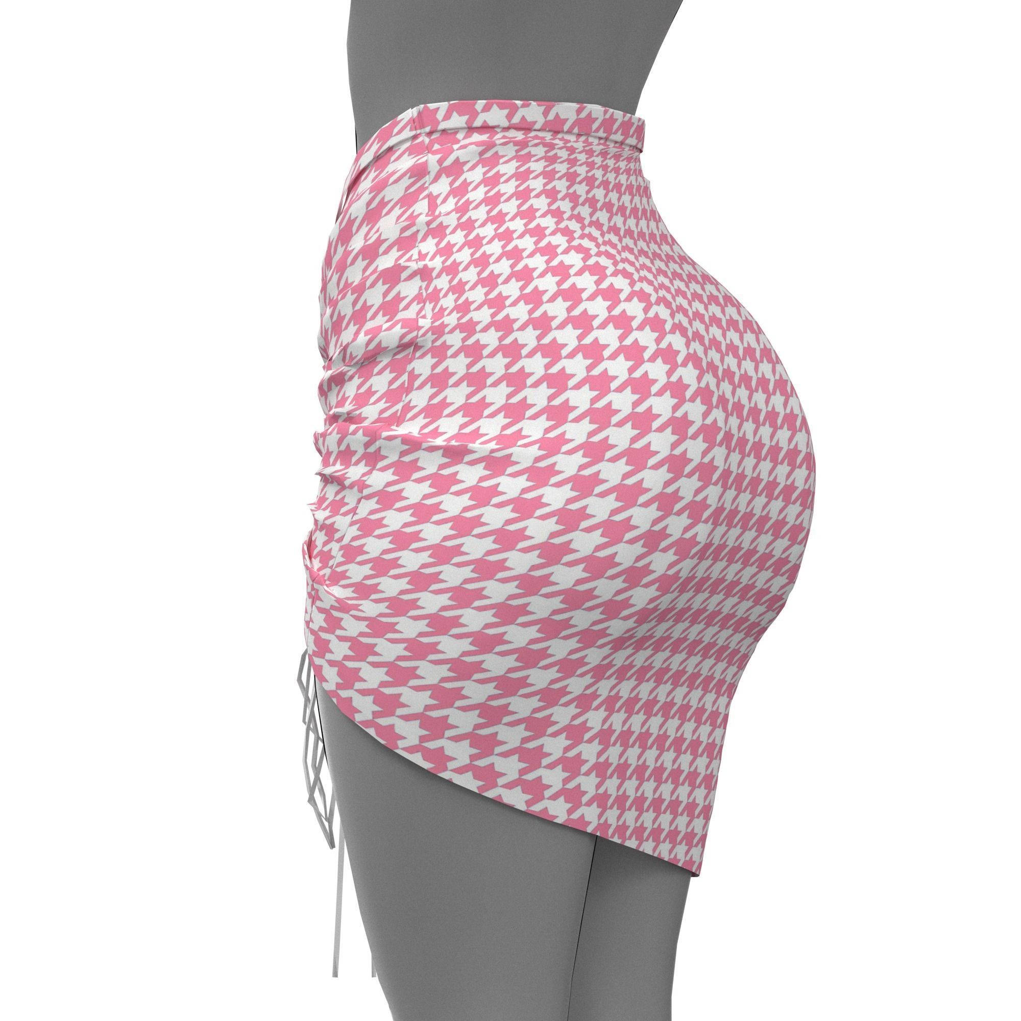 houndstooth skirt 3D model_12