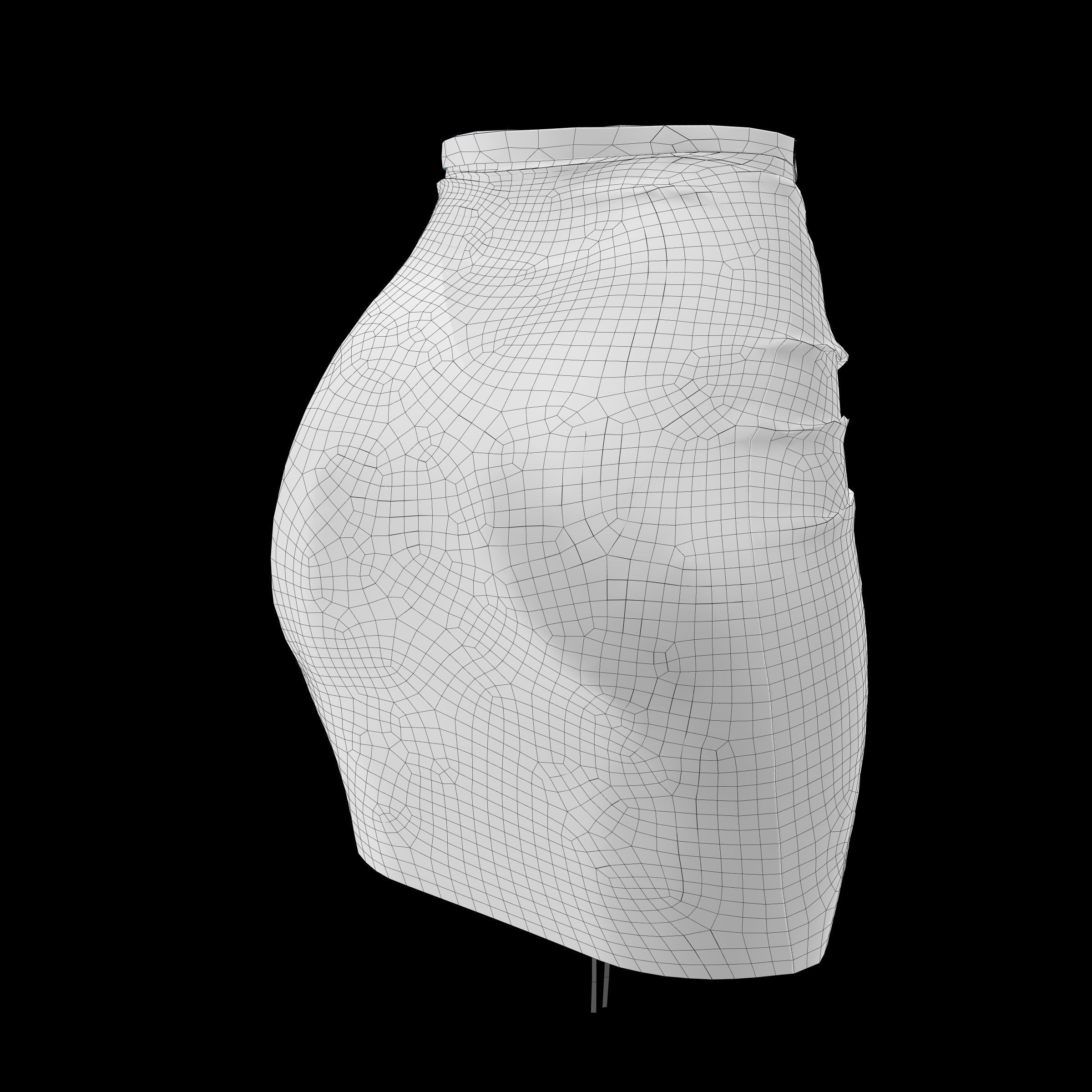houndstooth skirt 3D model_16