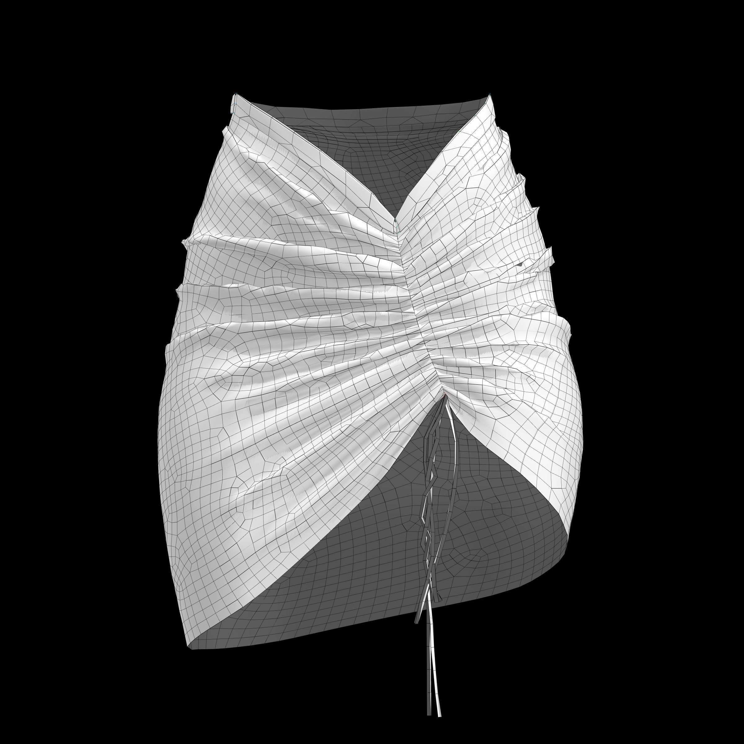 houndstooth skirt 3D model_1