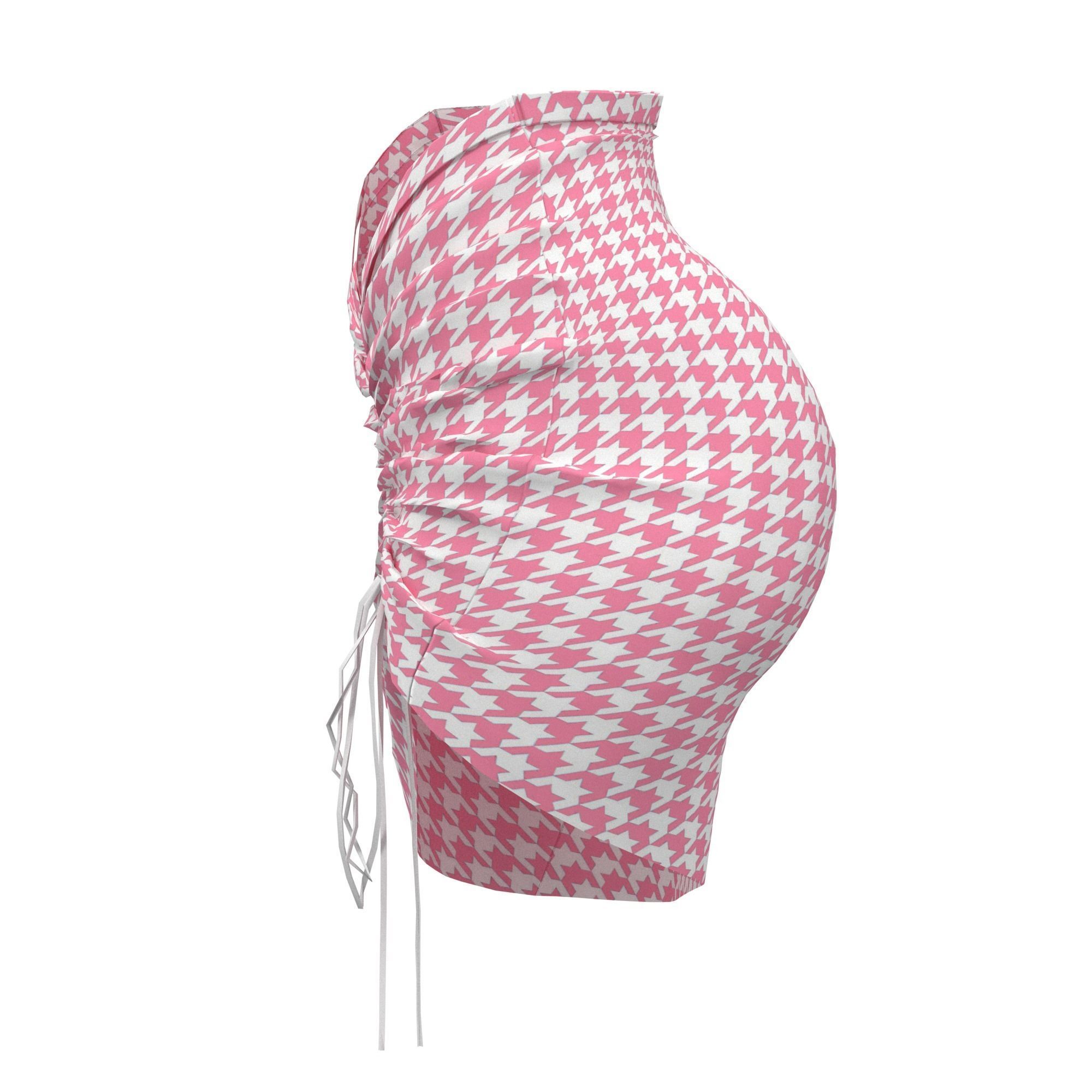 houndstooth skirt 3D model_7
