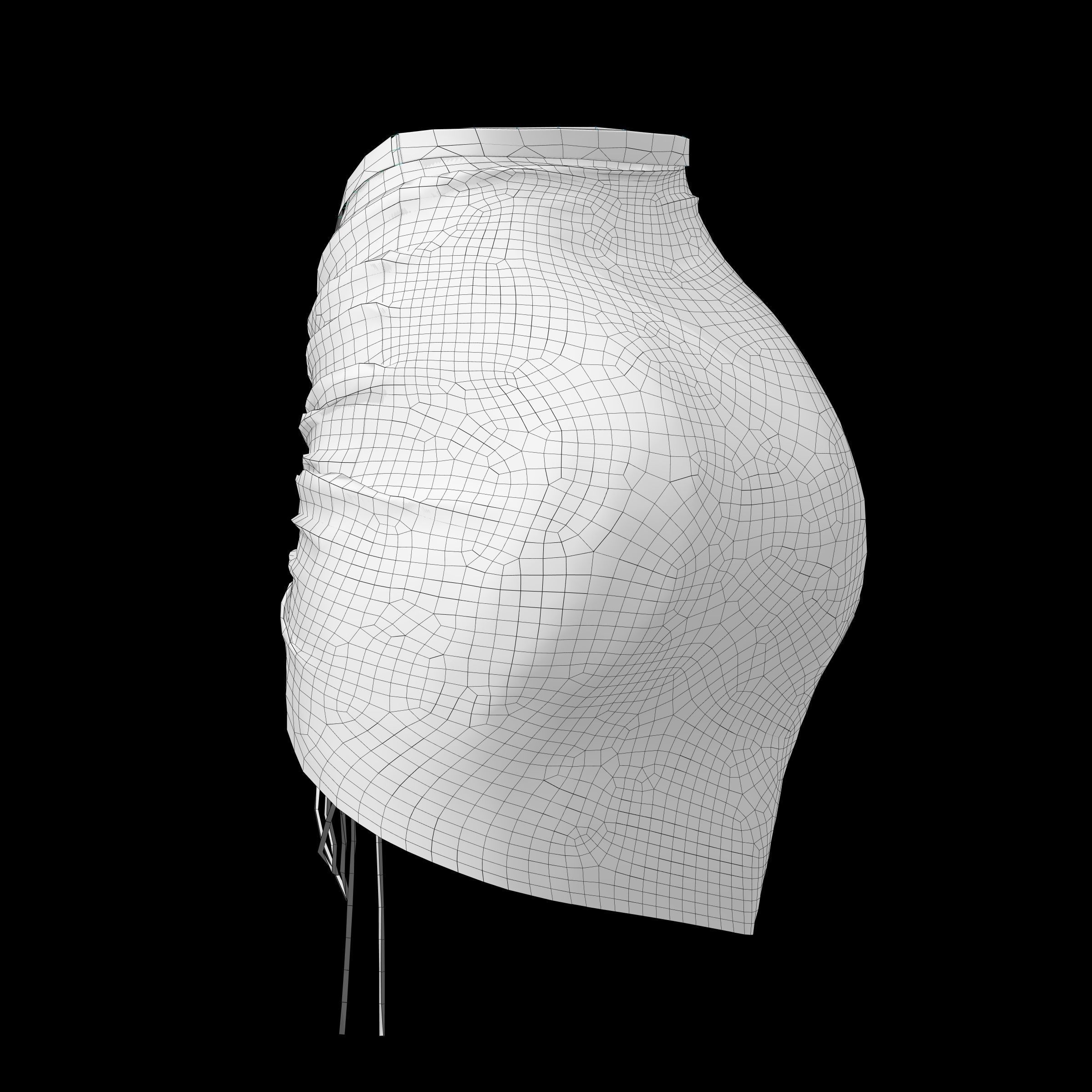 houndstooth skirt 3D model_15