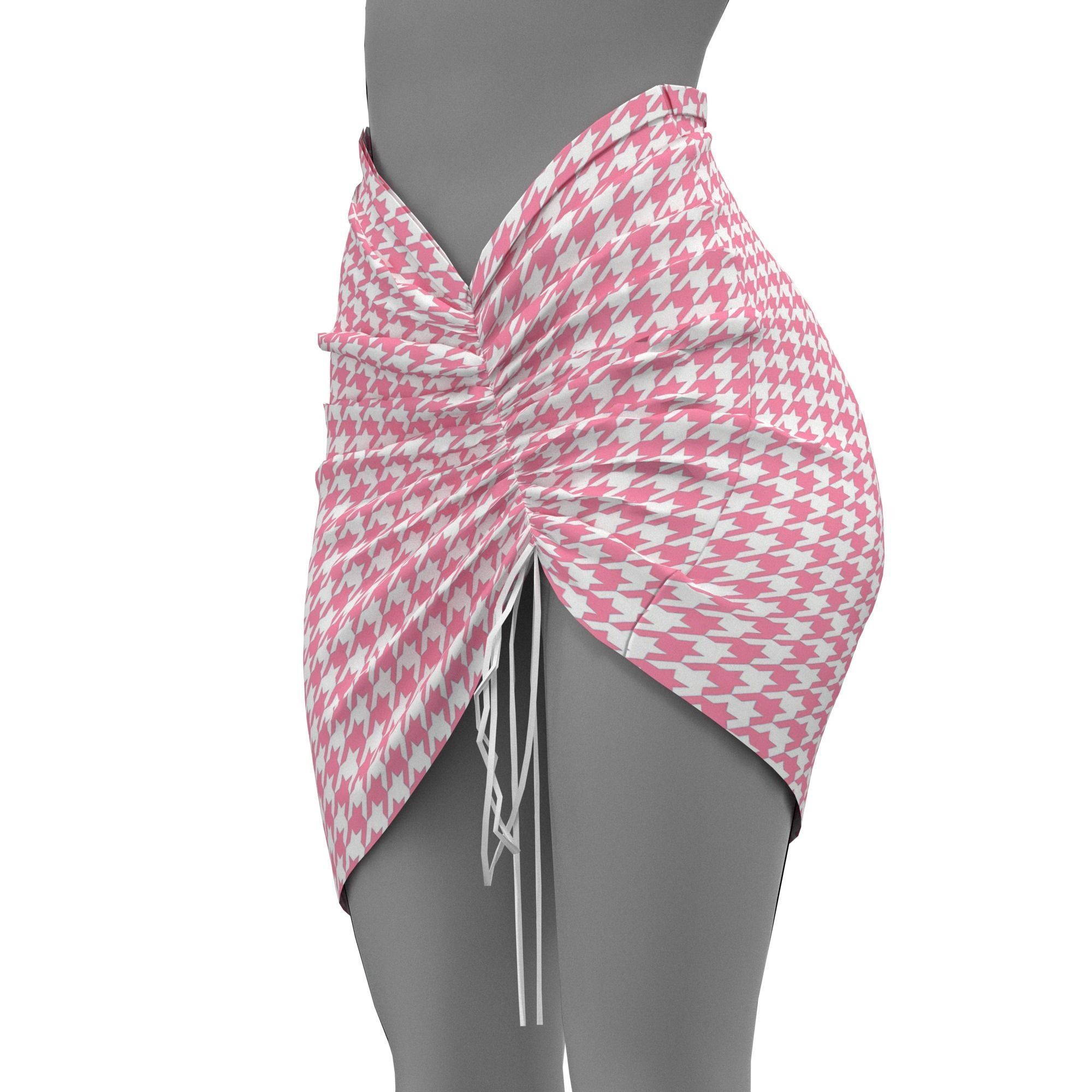 houndstooth skirt 3D model_3