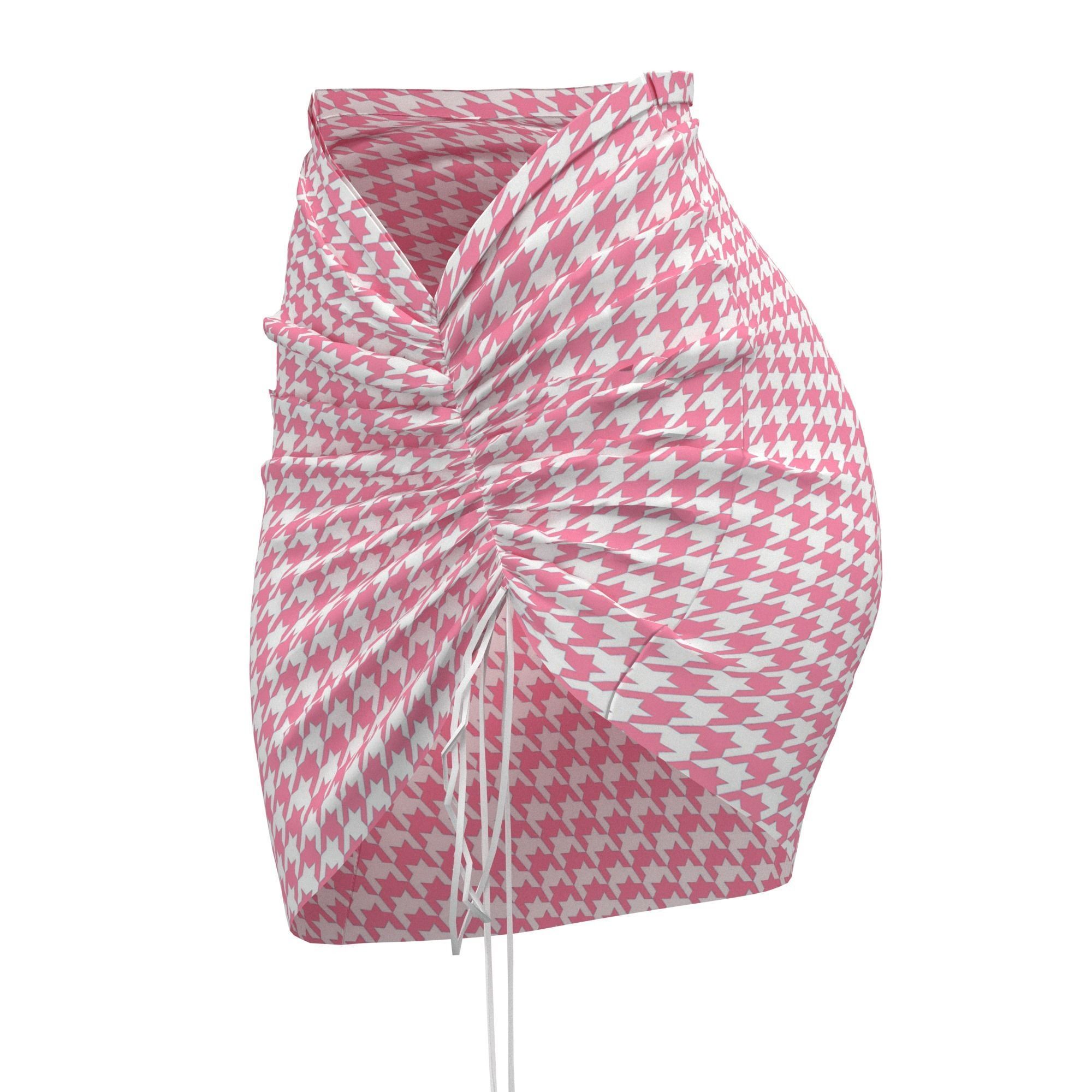 houndstooth skirt 3D model_5