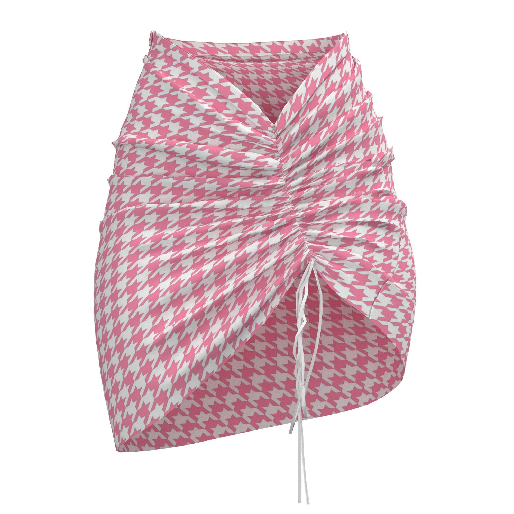 houndstooth skirt 3D model_4