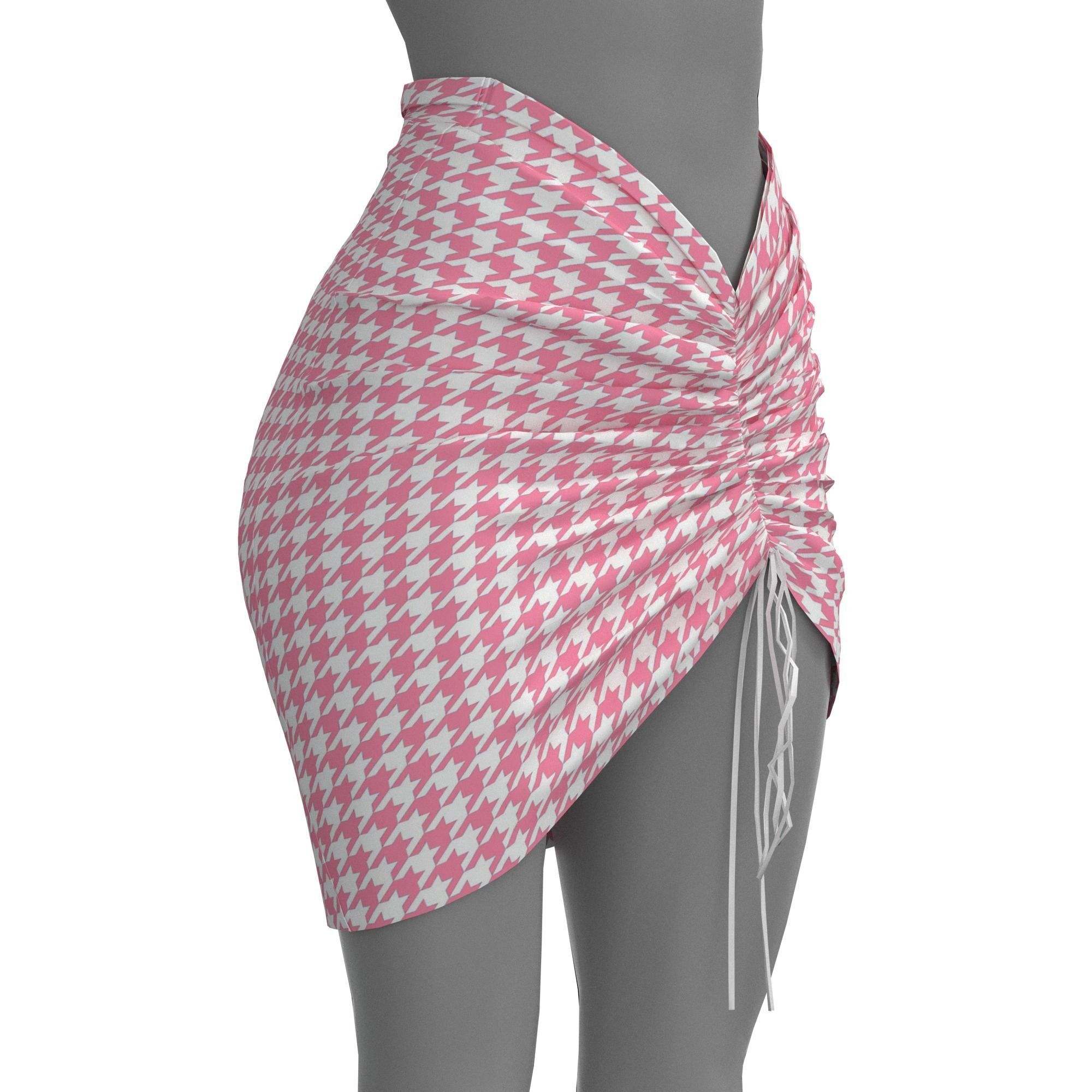 houndstooth skirt 3D model_2