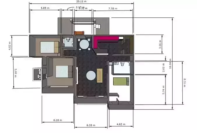 modern house 3D print model