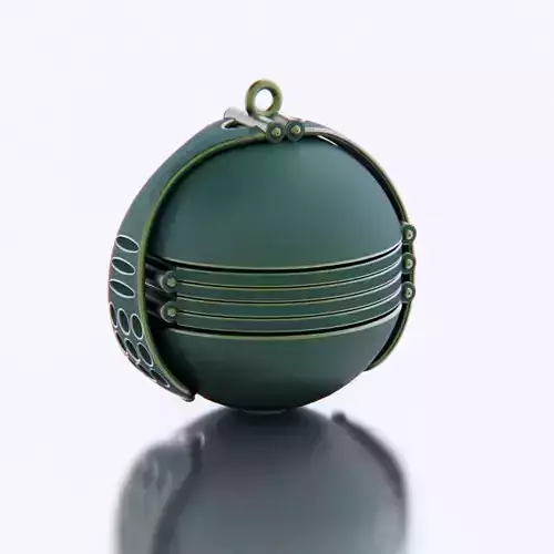 Accordion Ball Expandable Locket Claw Latch Pendant