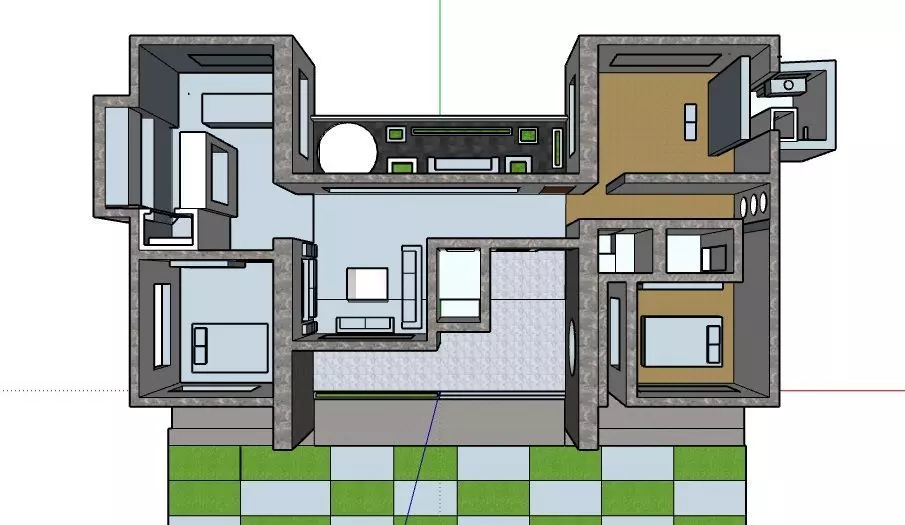 modern house 3D print model_0