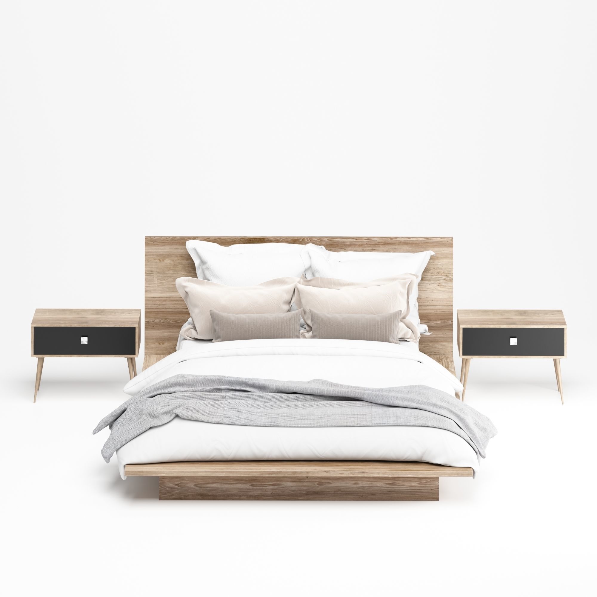 Modern Master Bed 3D model_1