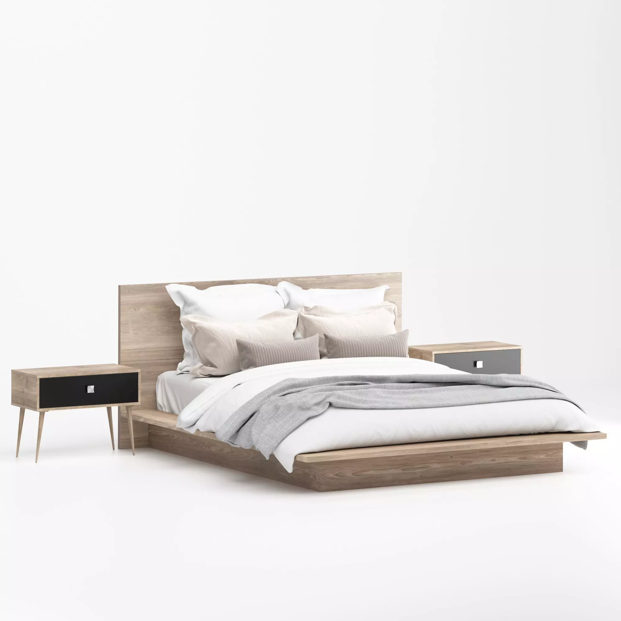 Modern Master Bed 3D model_0