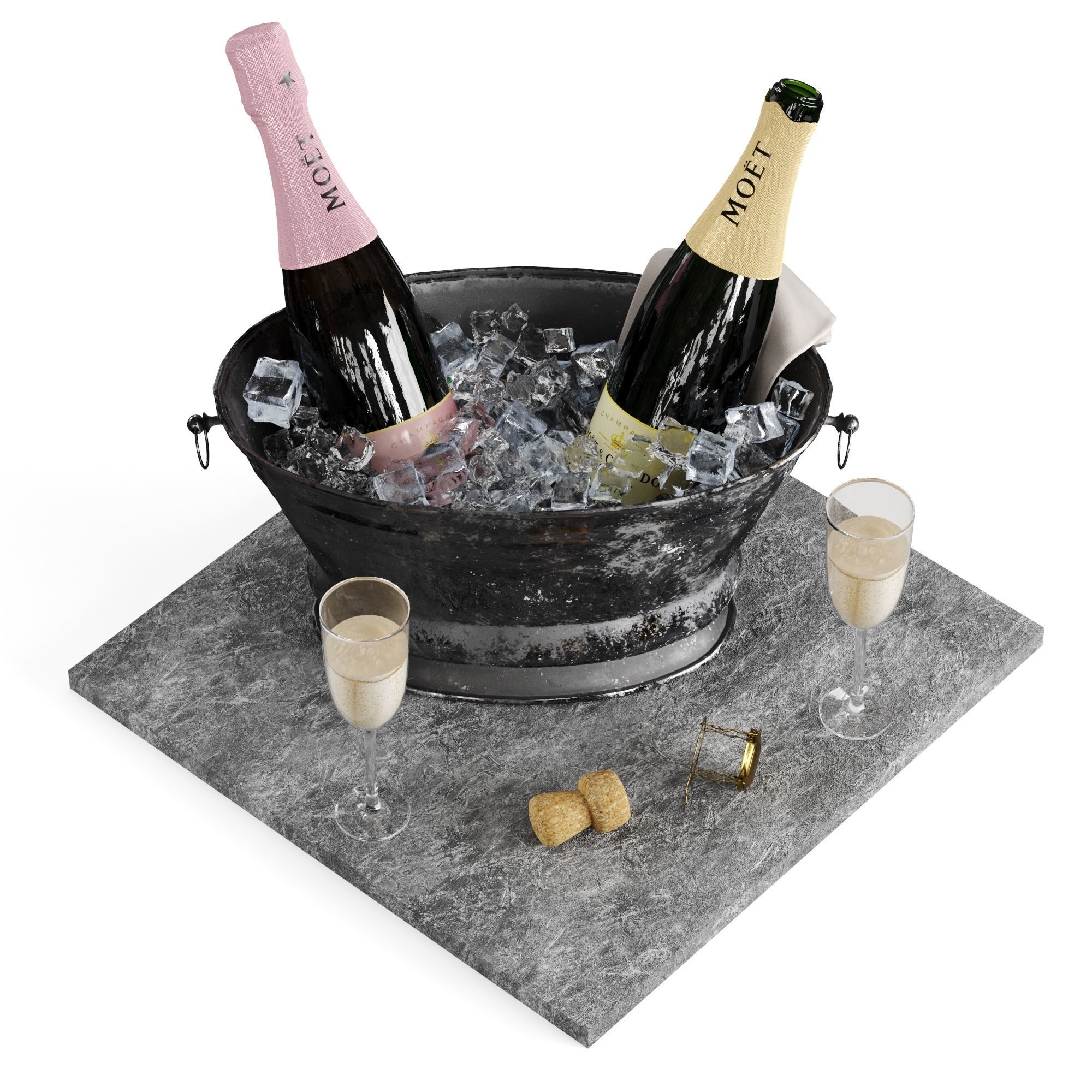 Bucket of champagne 3D model_6