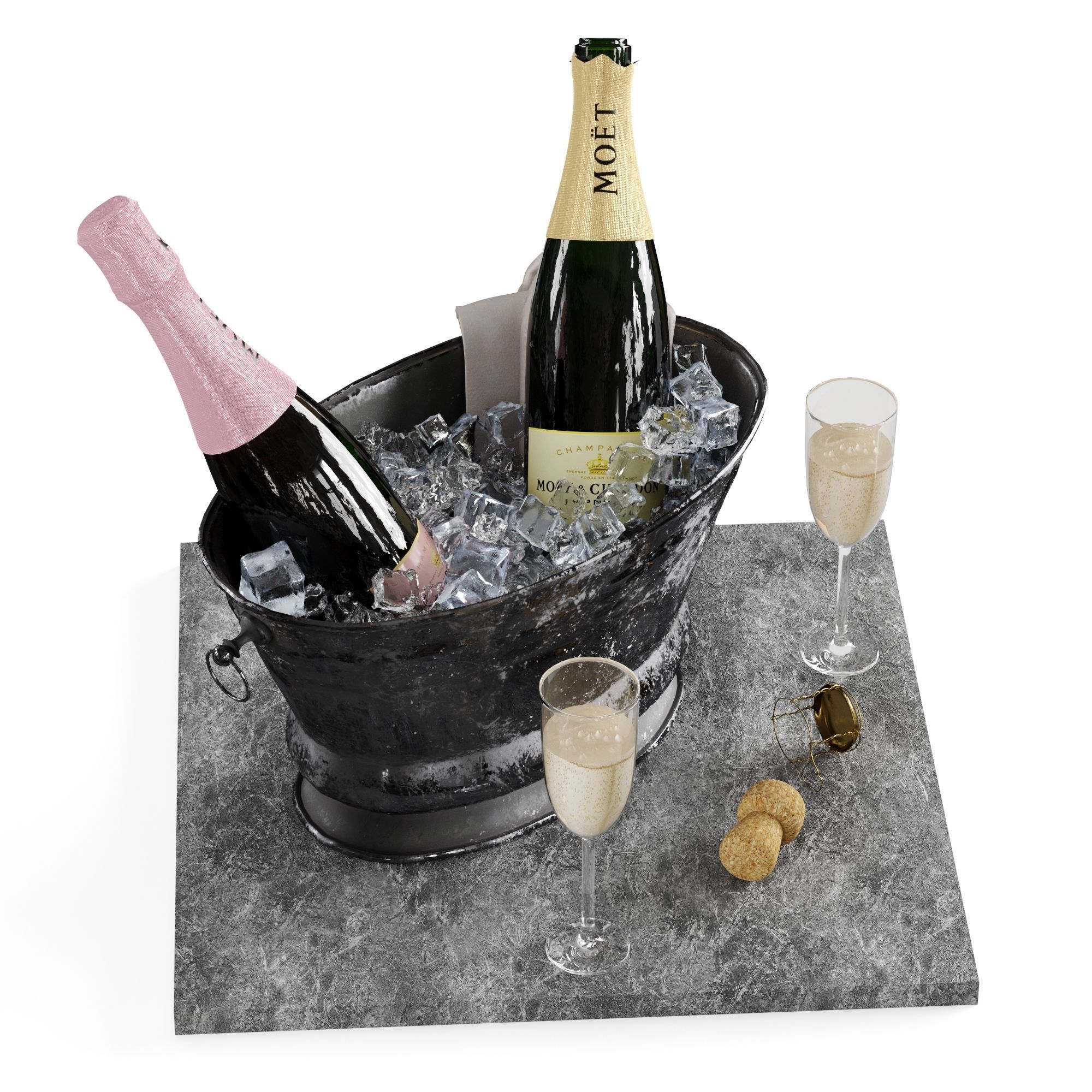 Bucket of champagne 3D model_7