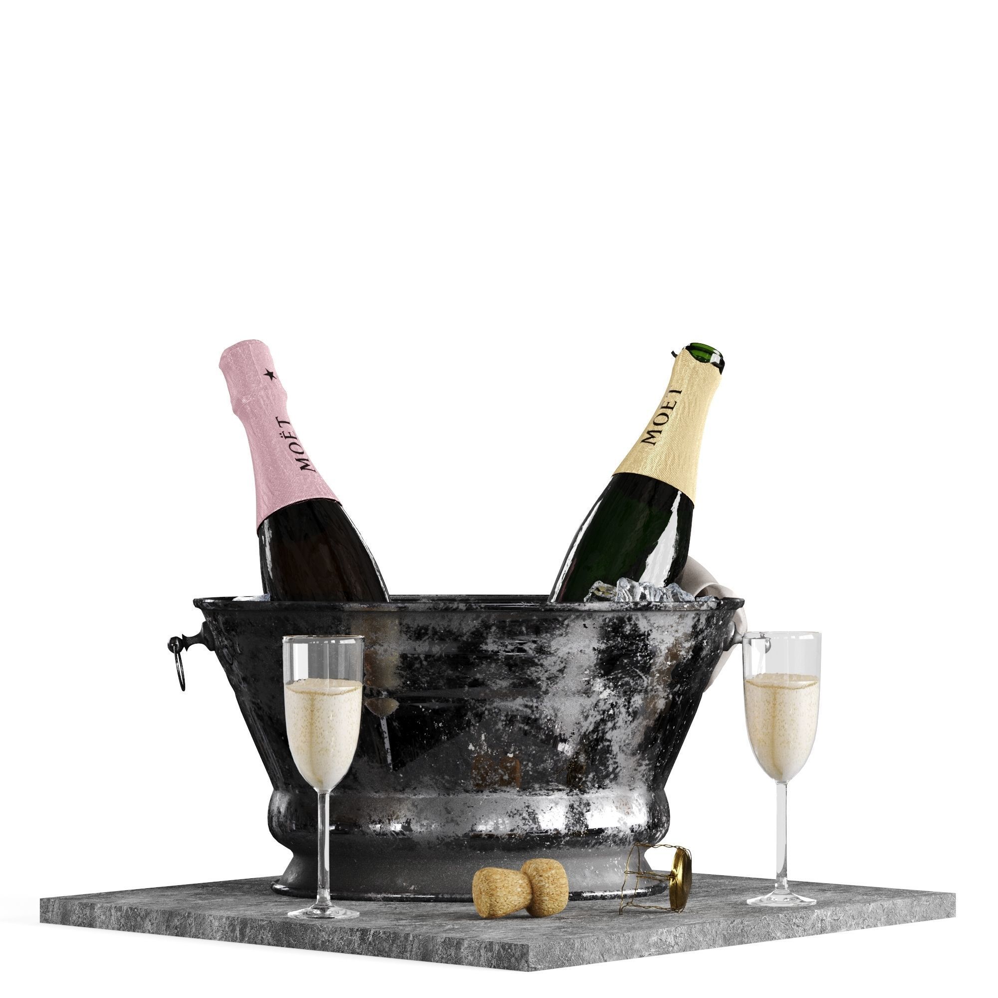 Bucket of champagne 3D model_5