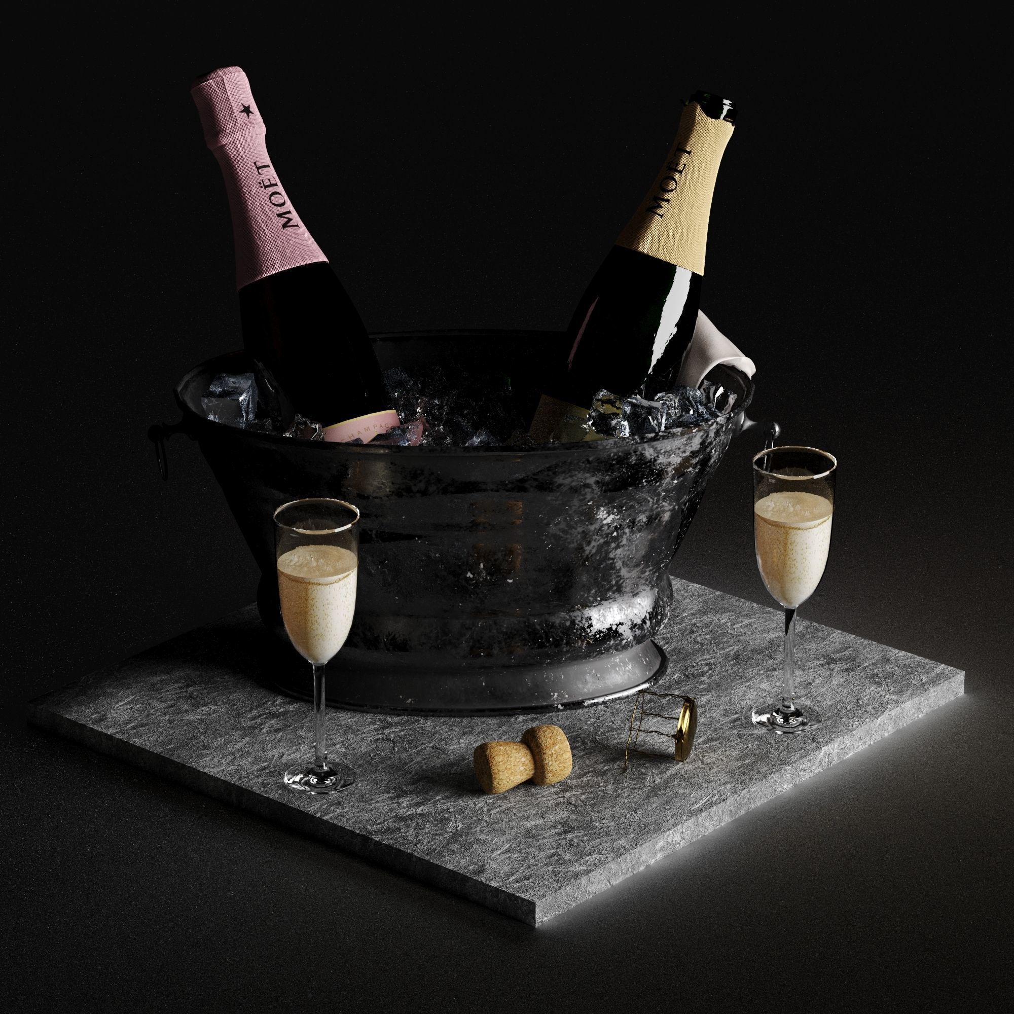 Bucket of champagne 3D model_18