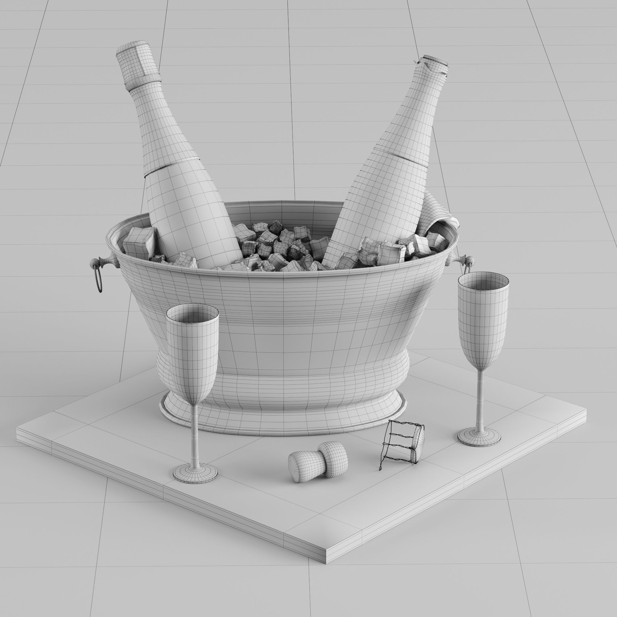 Bucket of champagne 3D model_11