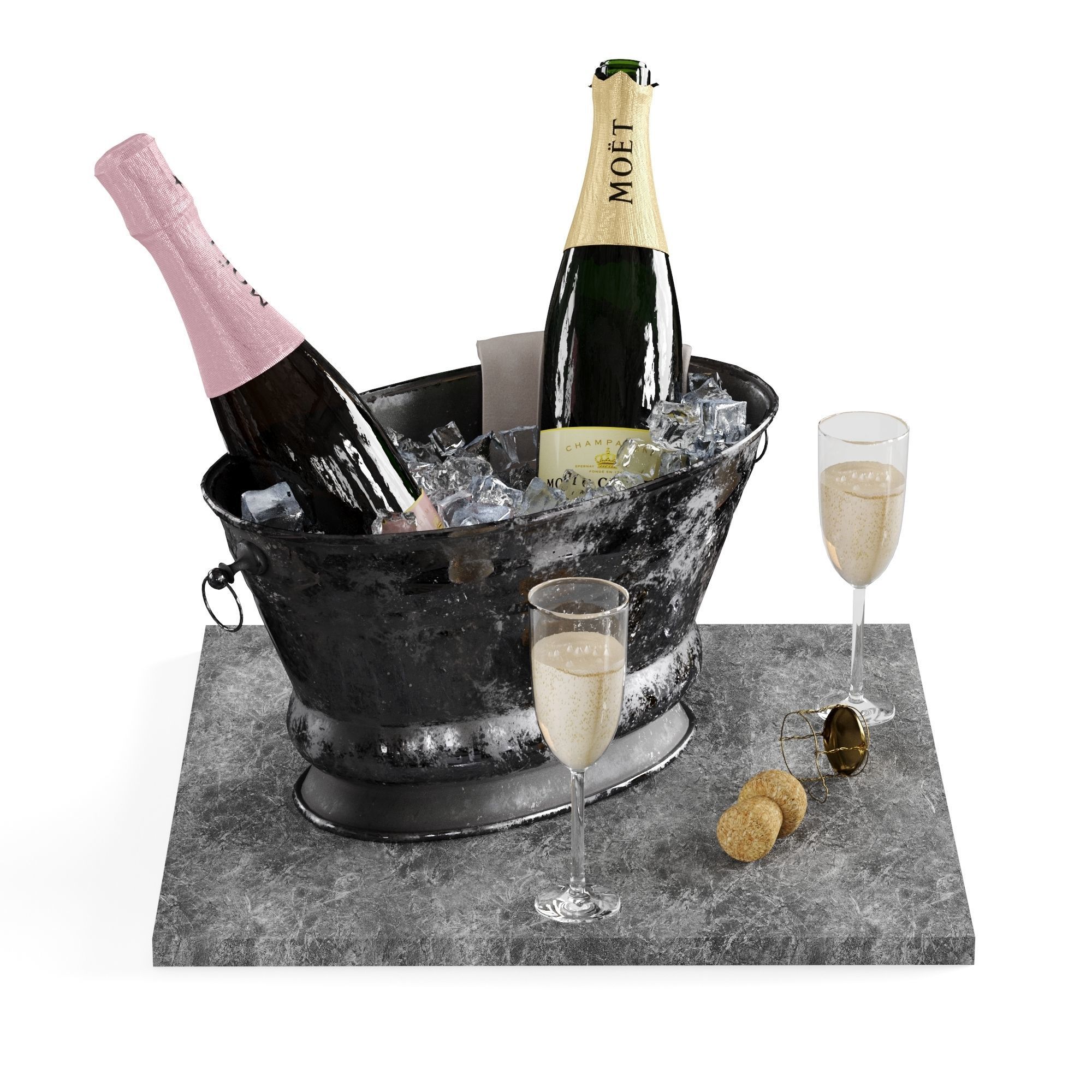 Bucket of champagne 3D model_9
