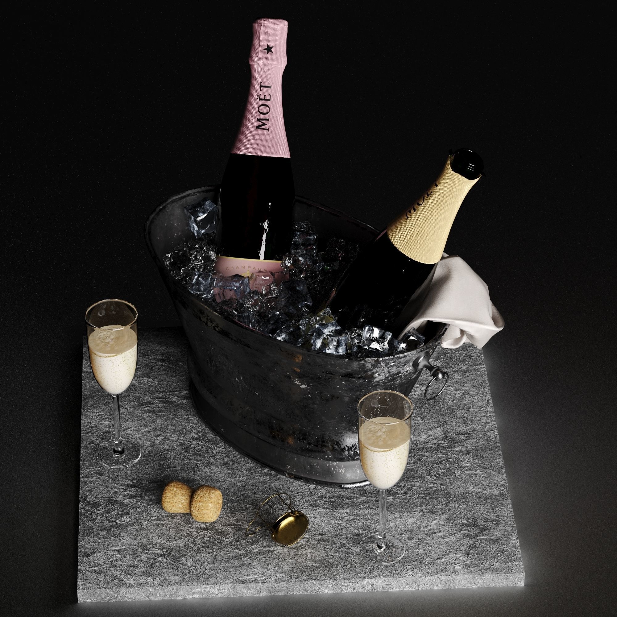 Bucket of champagne 3D model_21