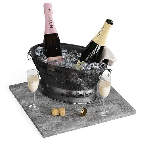 Bucket of champagne 3D model