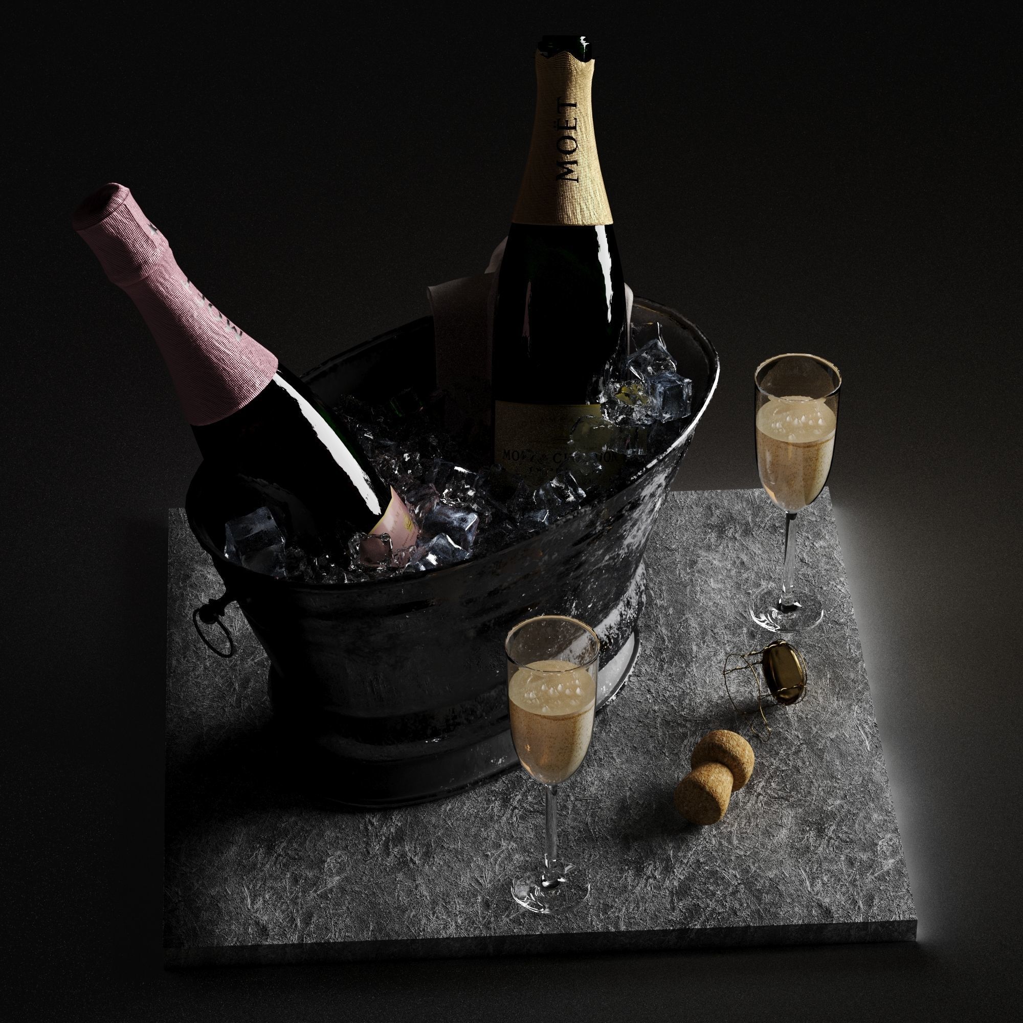 Bucket of champagne 3D model_22