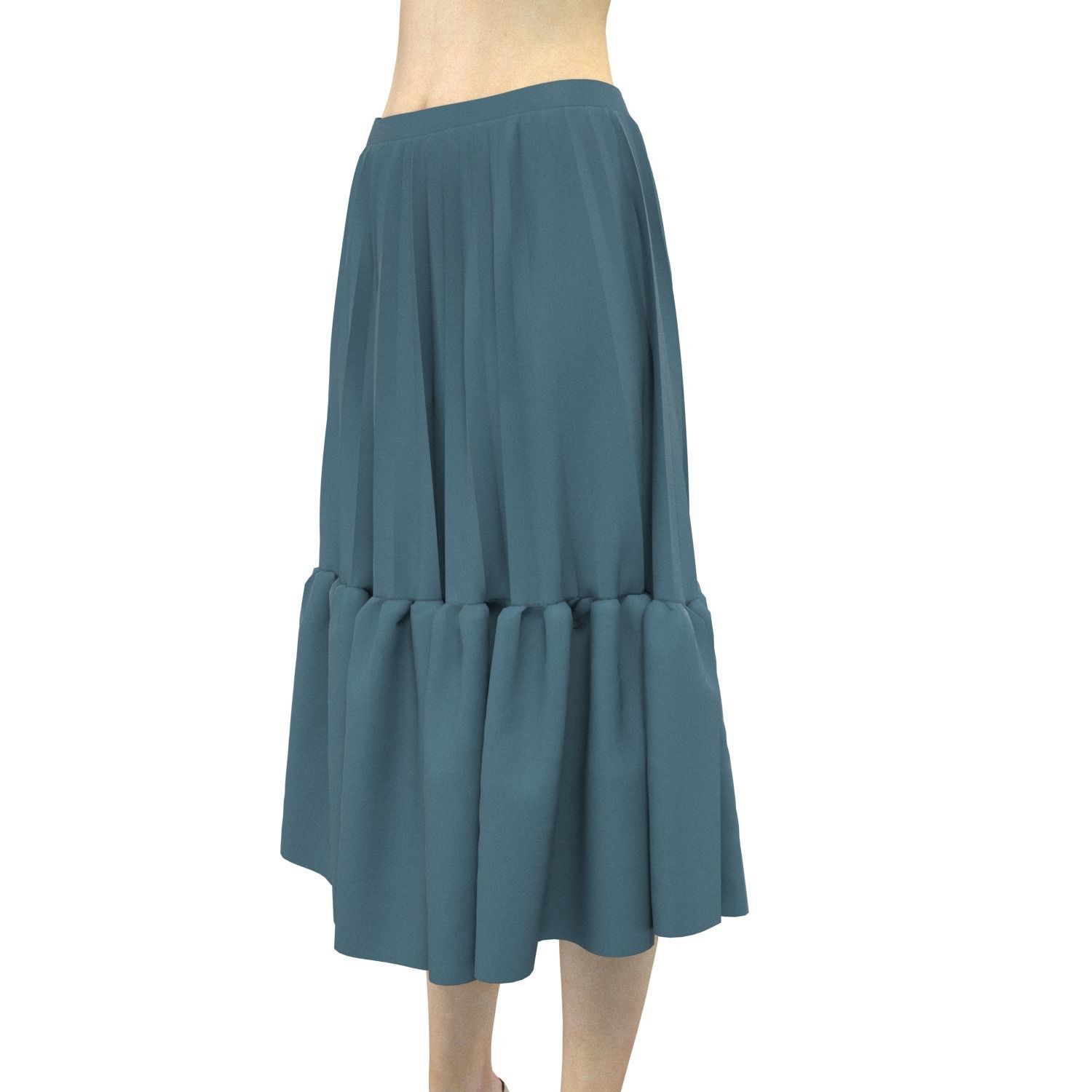 skirt with ruffles 3D model_7