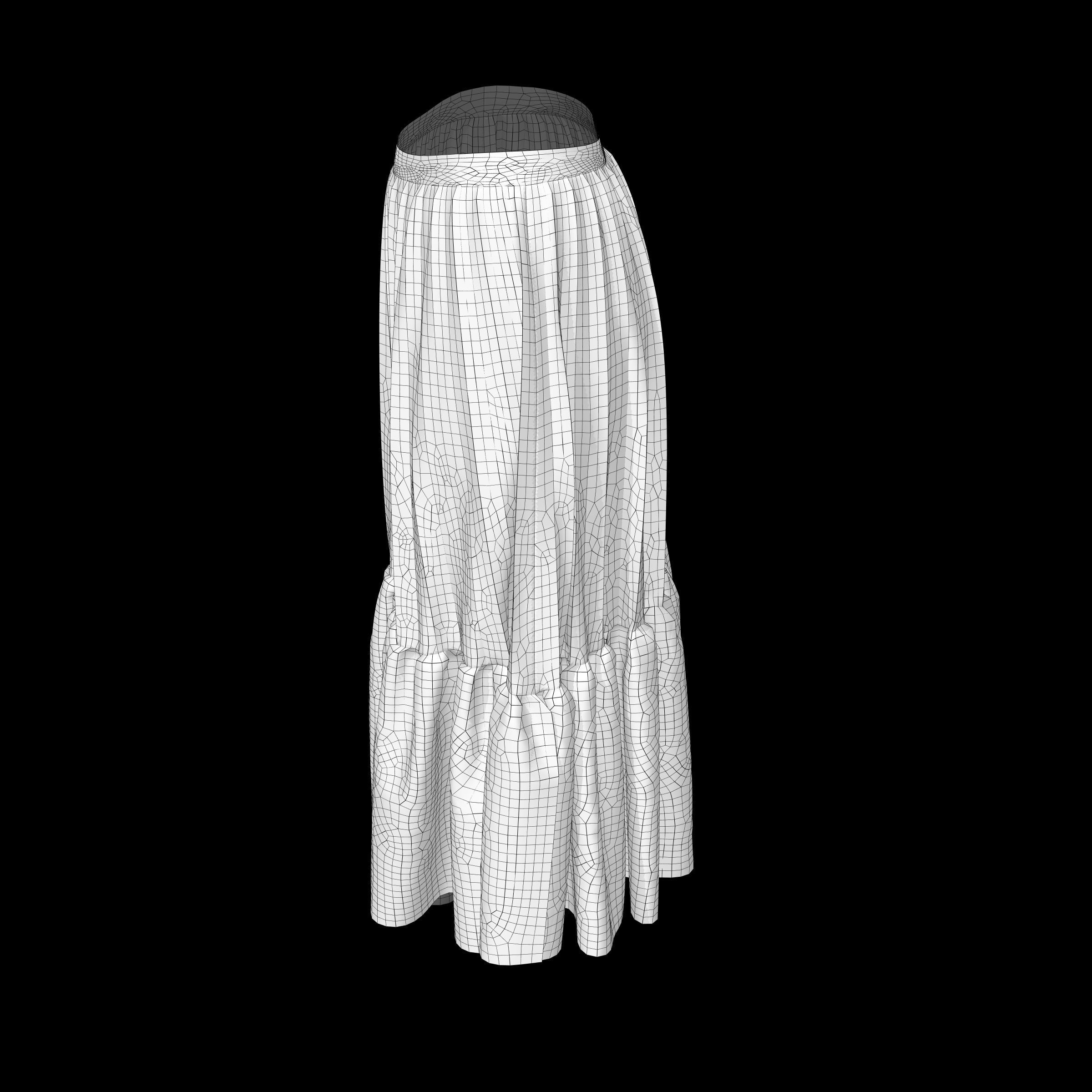 skirt with ruffles 3D model_10