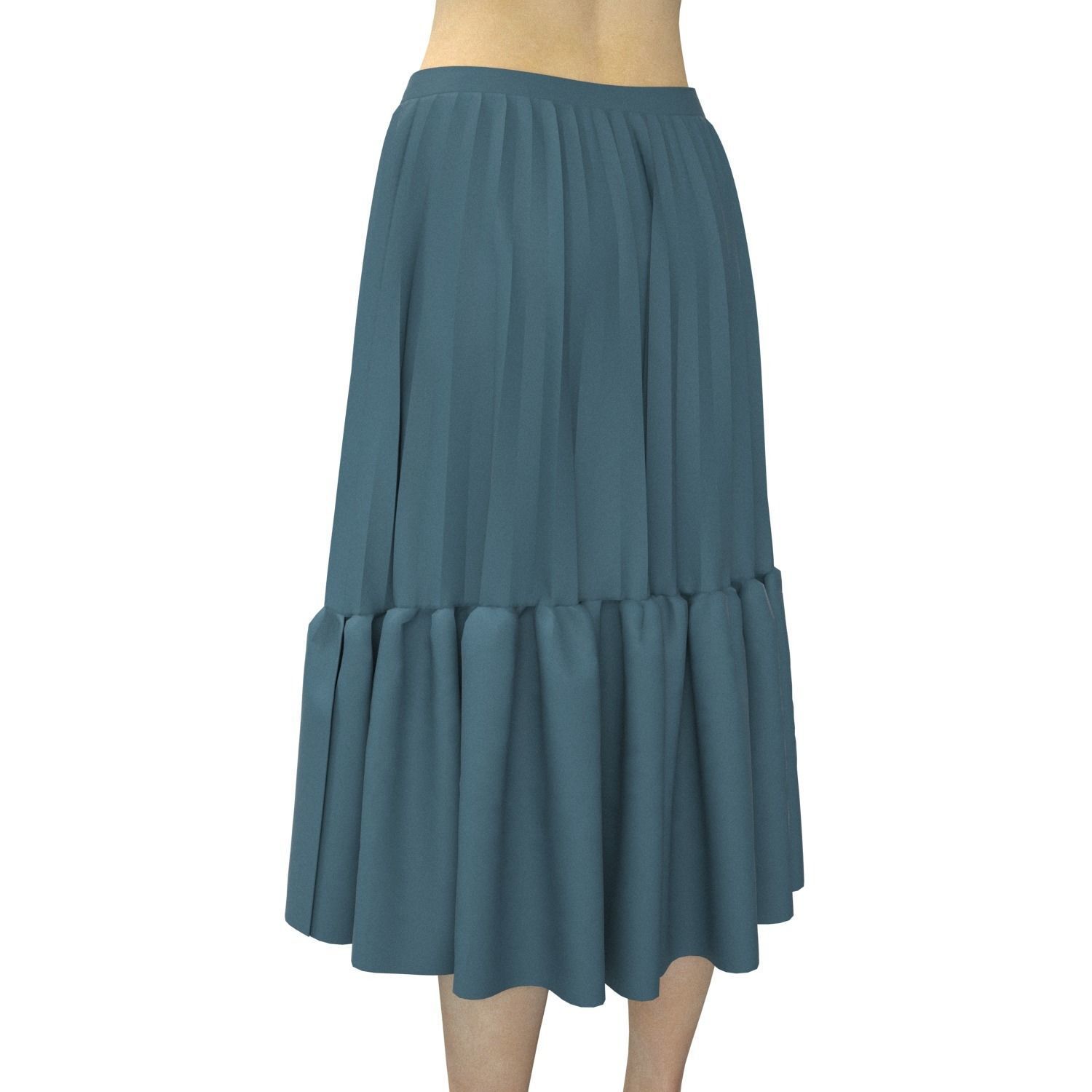 skirt with ruffles 3D model_8