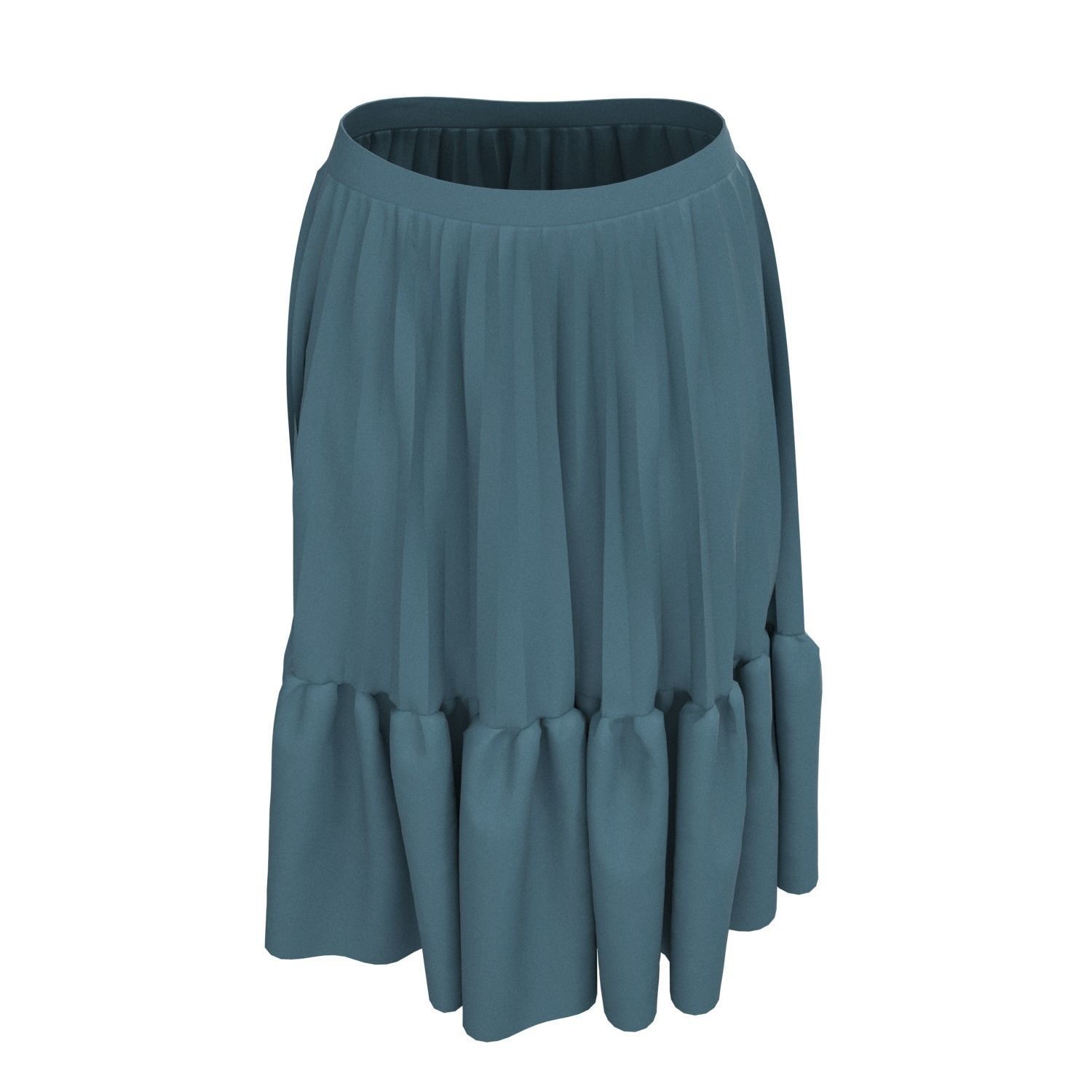 skirt with ruffles 3D model_6