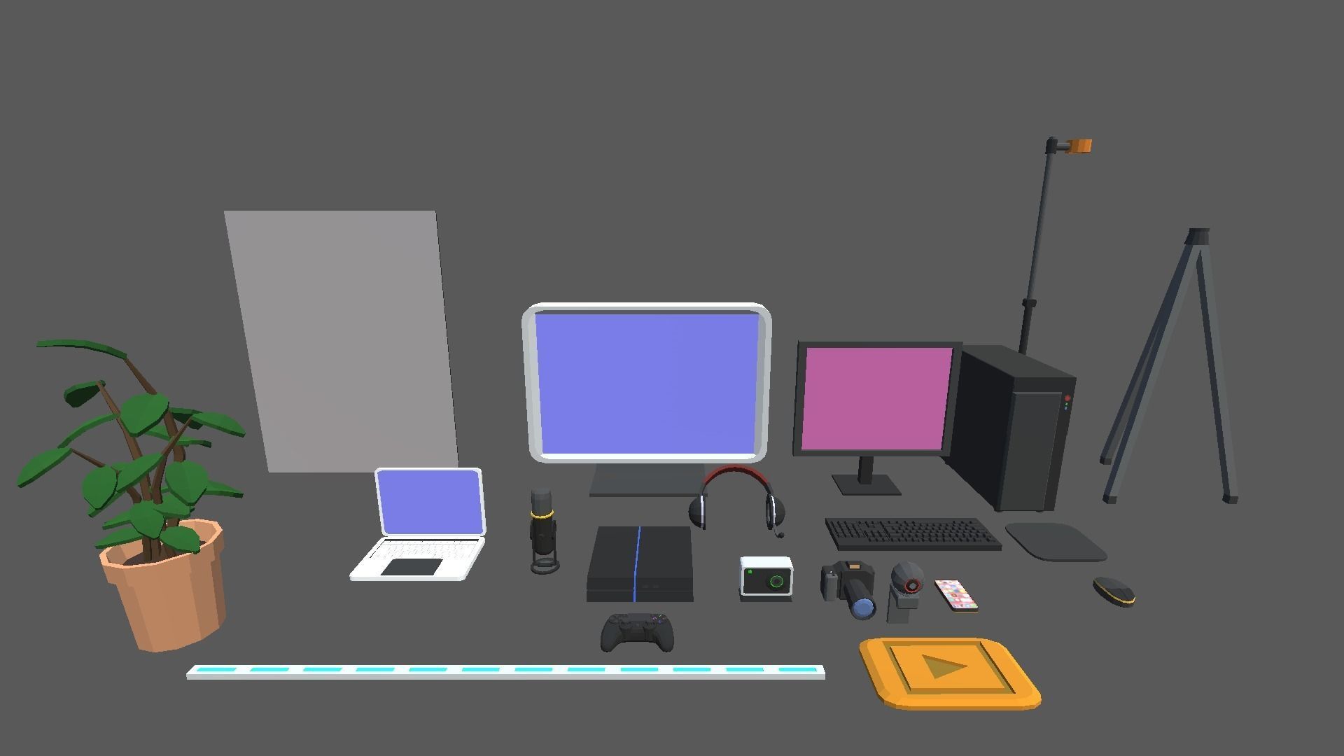 9t5 Low Poly Streamers Low-poly 3D model_12