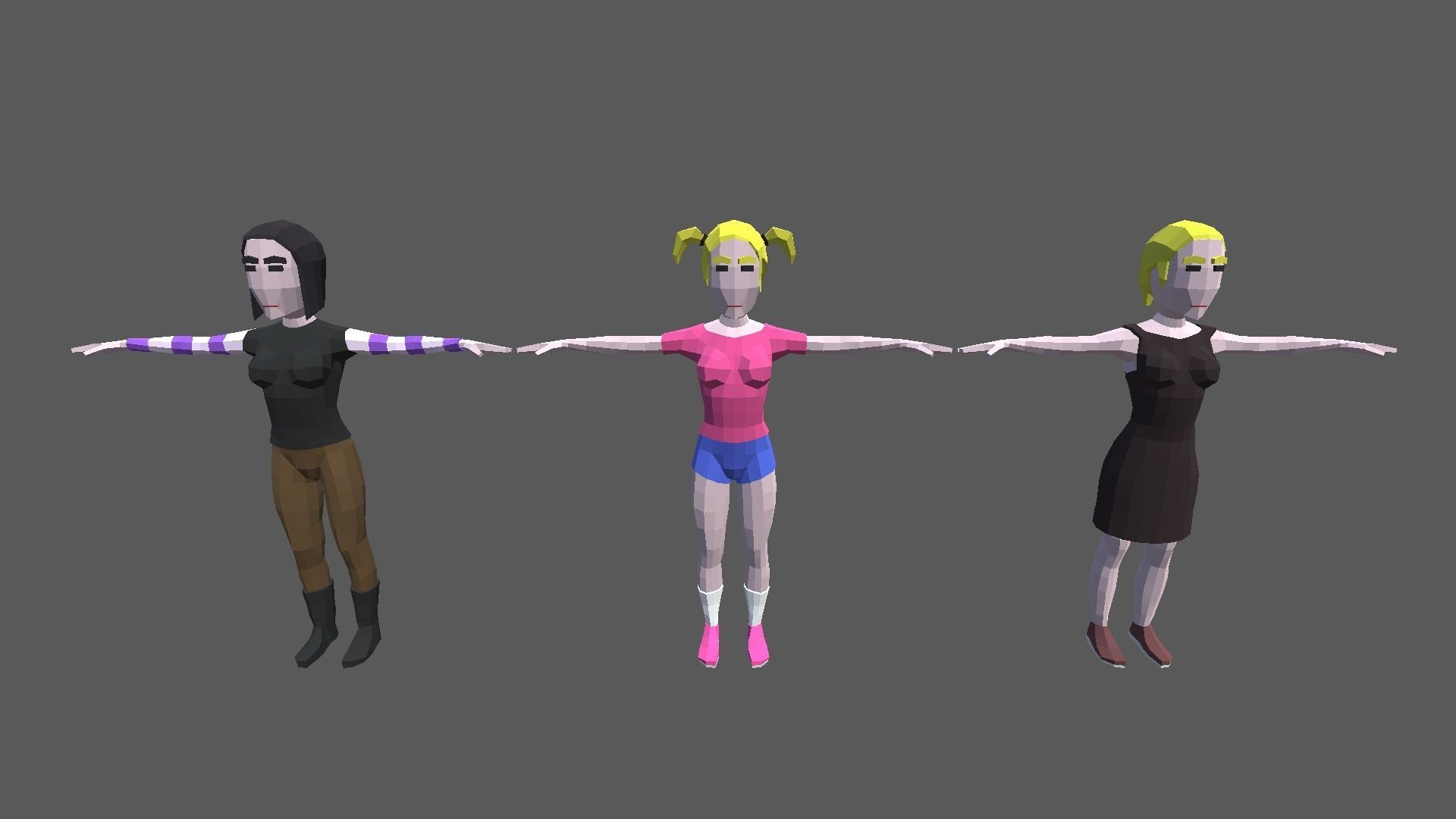 9t5 Low Poly Streamers Low-poly 3D model_10