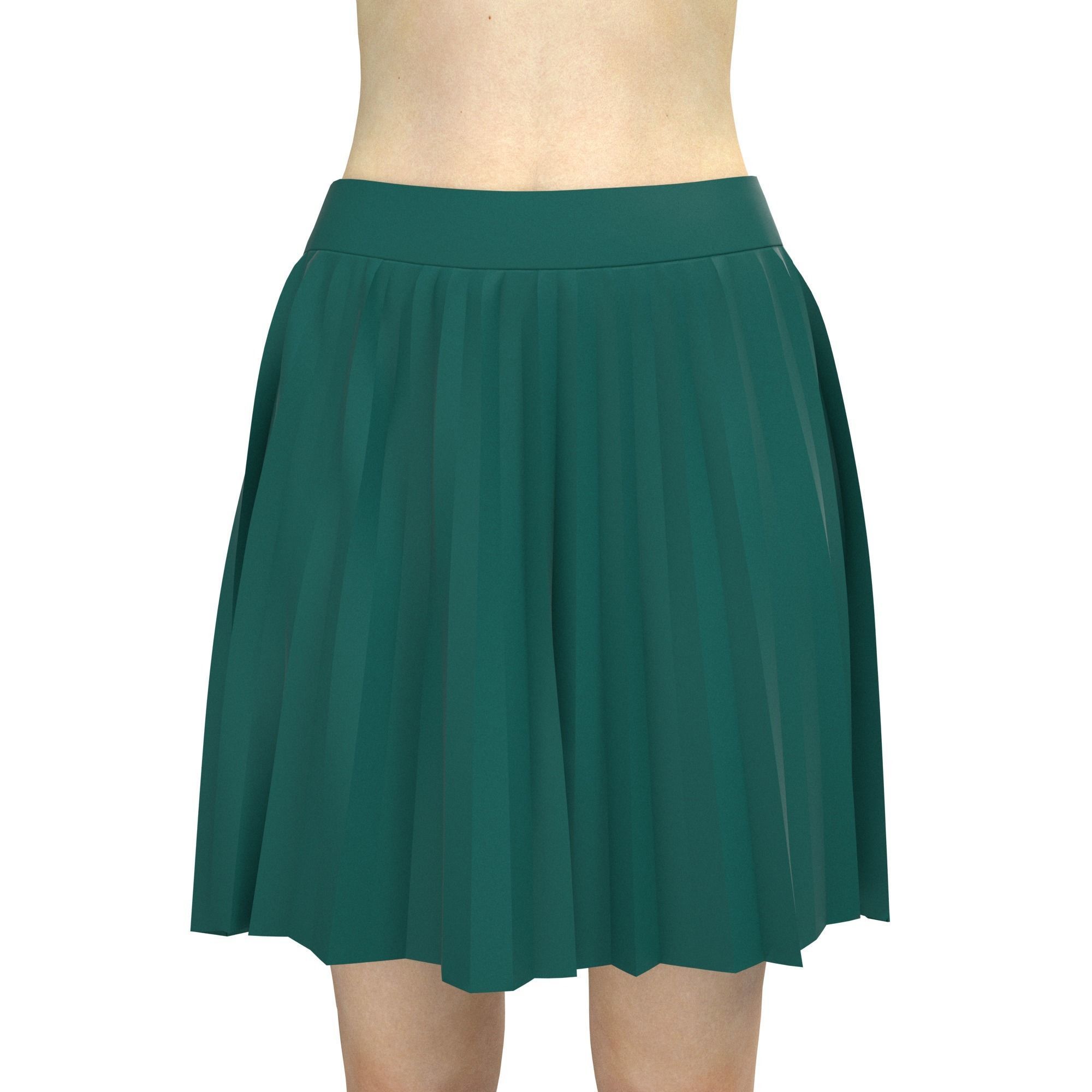 skirt emerald pleated 3D model_1