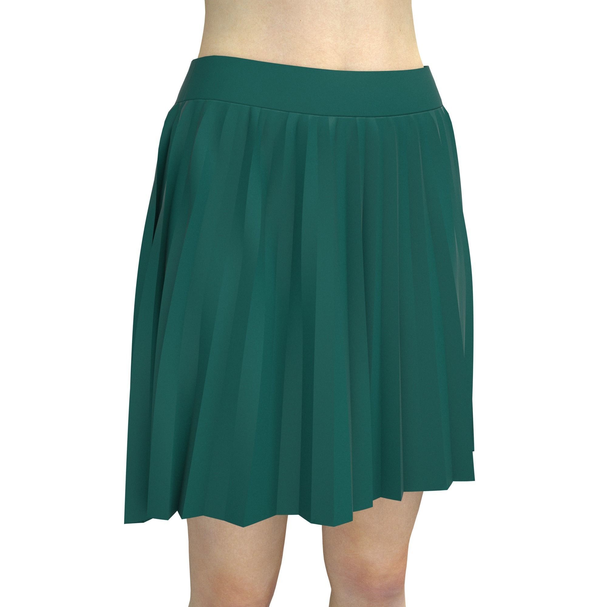 skirt emerald pleated 3D model_6