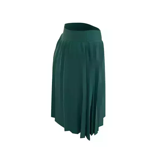 skirt emerald pleated 3D model