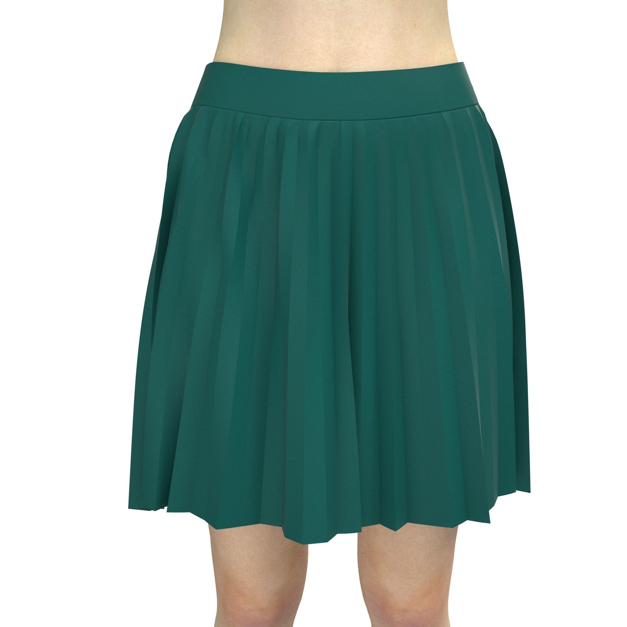 skirt emerald pleated 3D model_7
