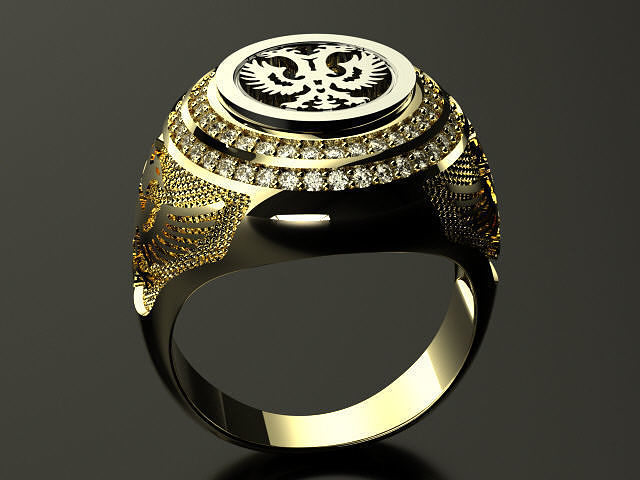 men ring  double eagle   r00104 3D print model