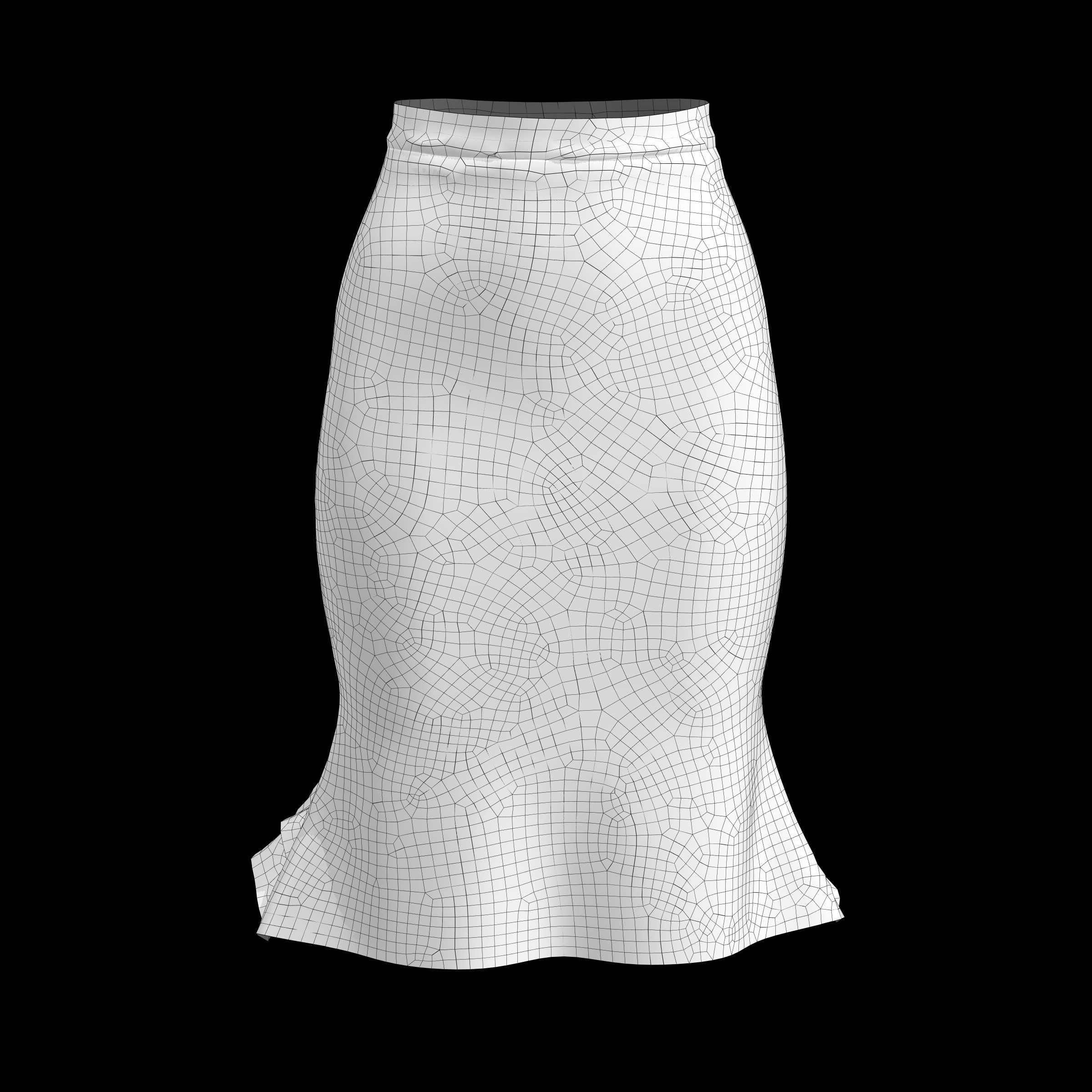 skirt with ruffles 3D model_13