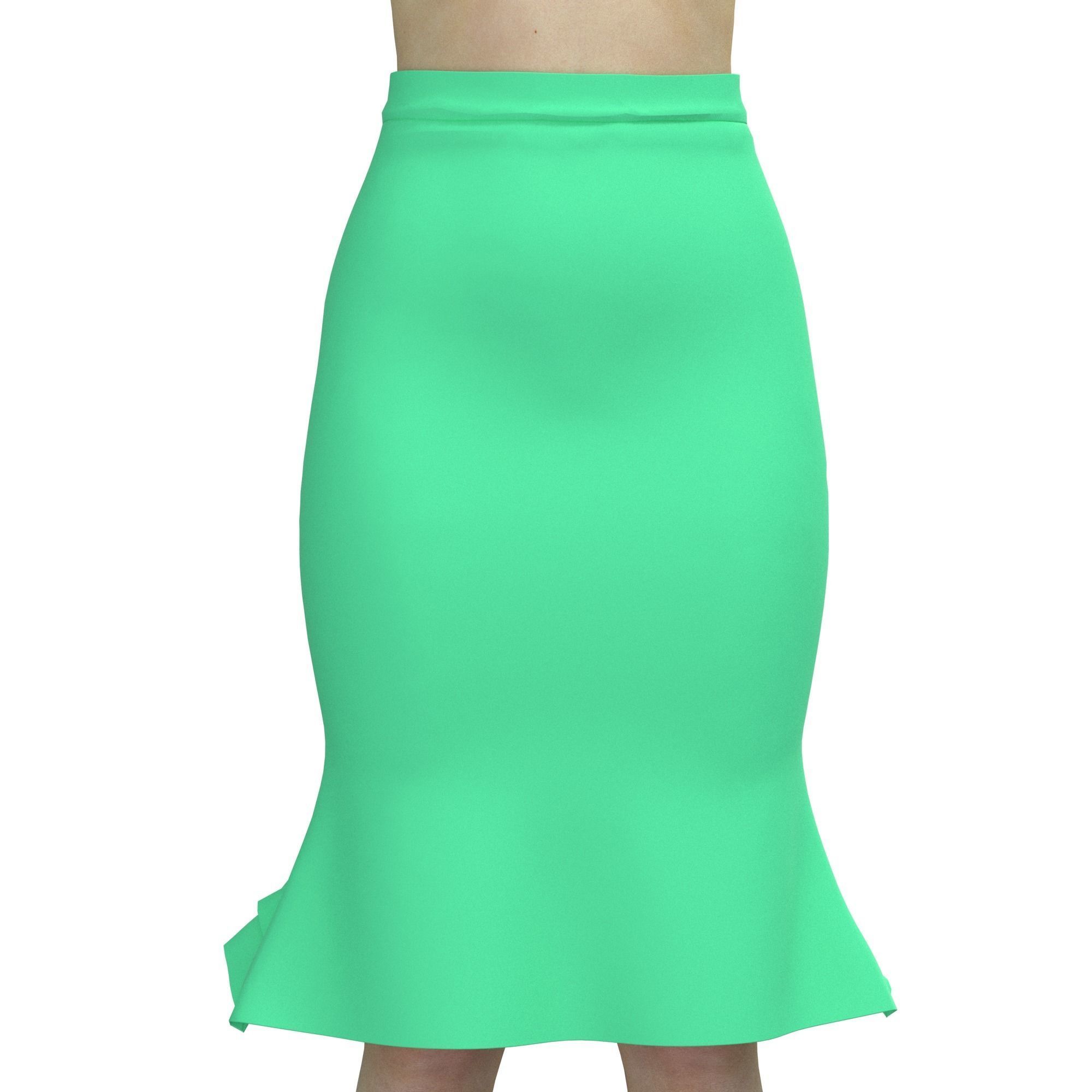 skirt with ruffles 3D model_9