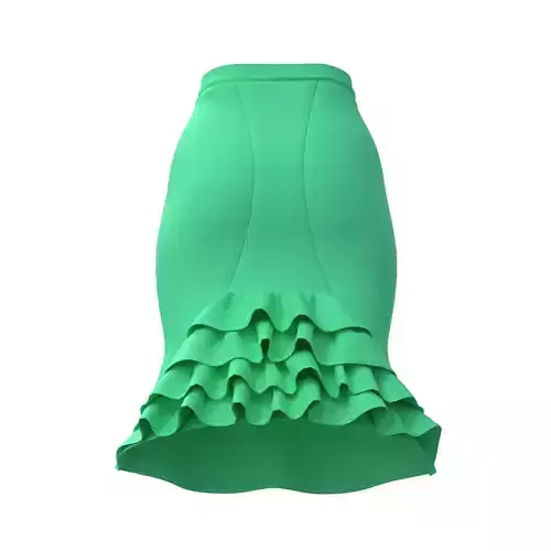 skirt with ruffles 3D model