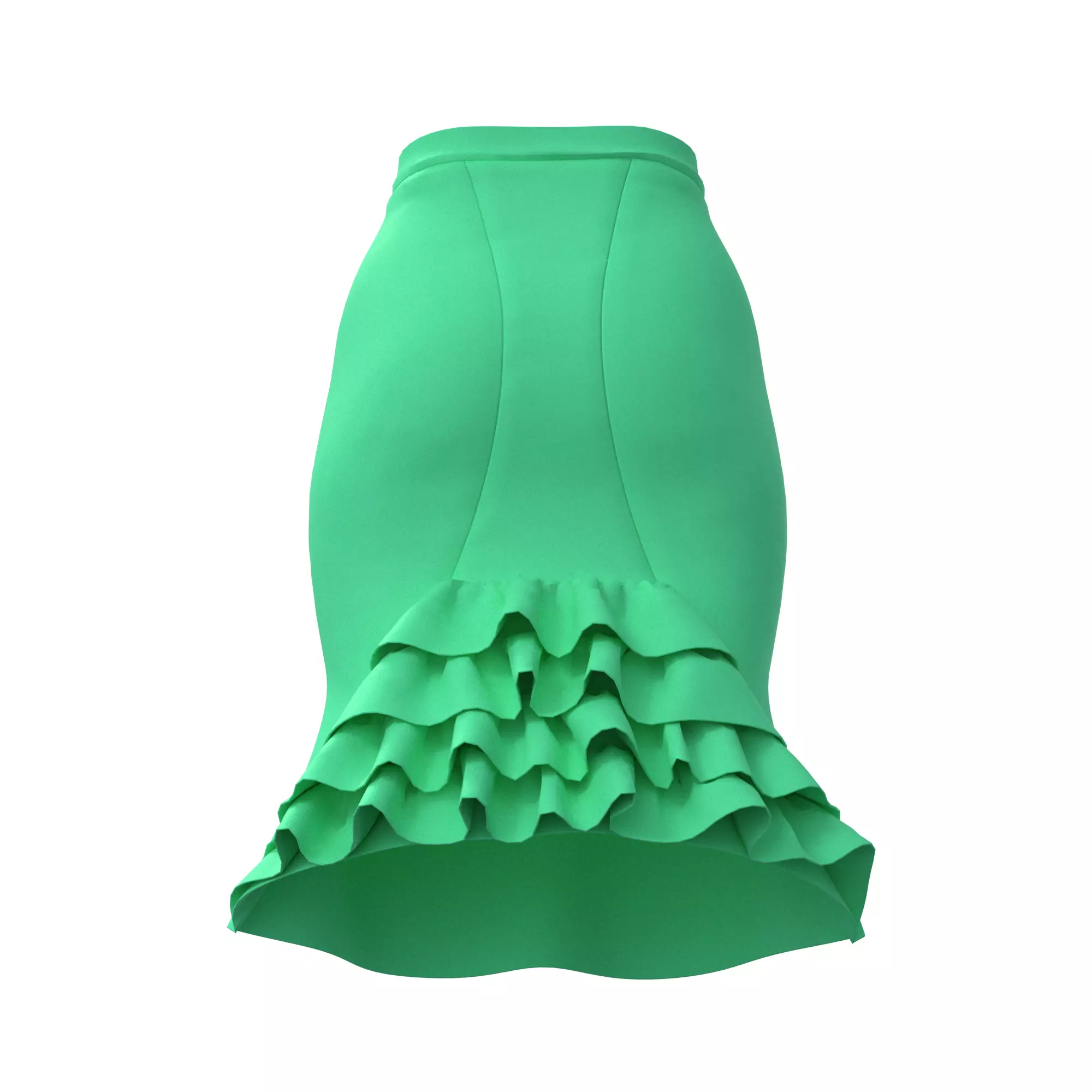 skirt with ruffles 3D model_0