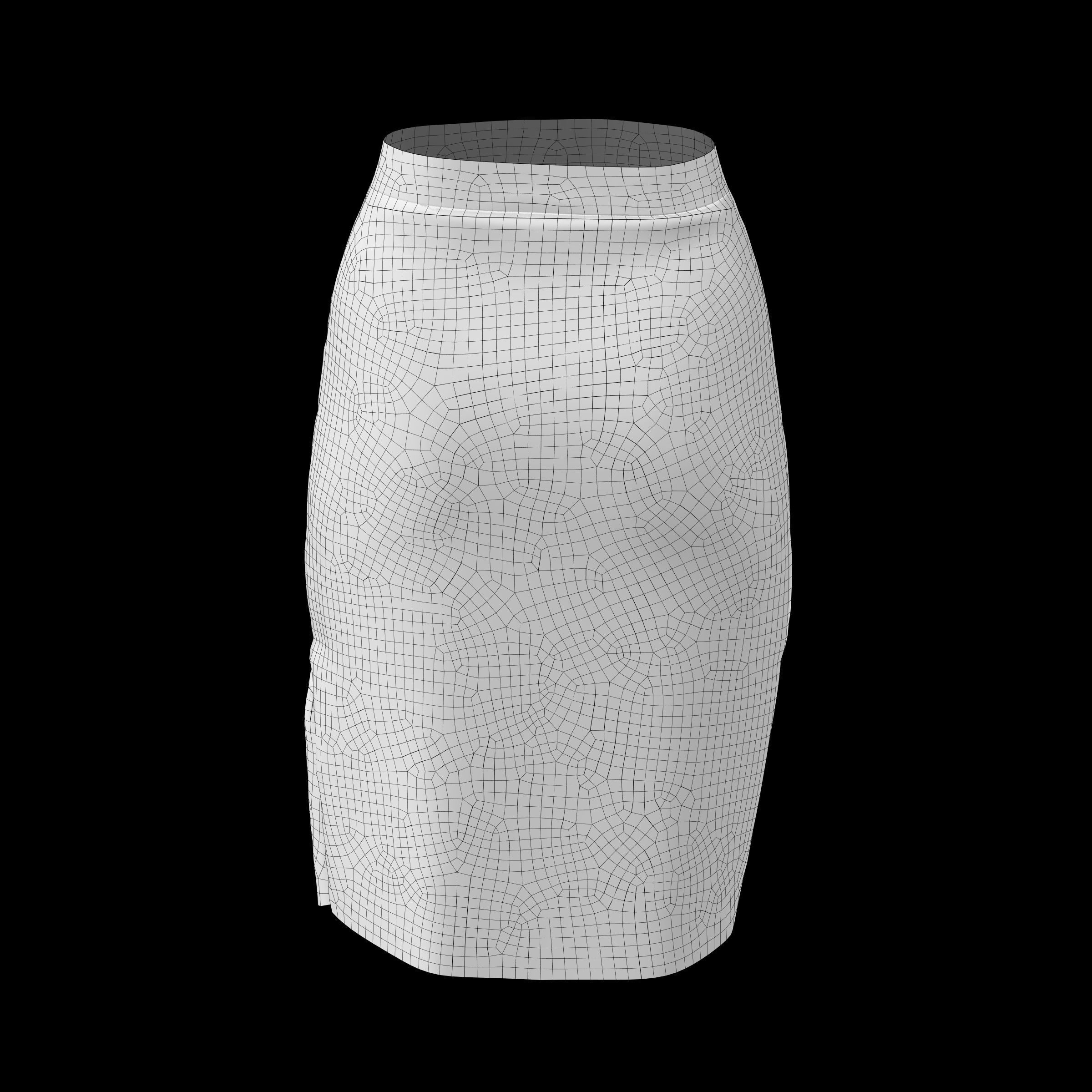 skirt with buttons 3D model_11