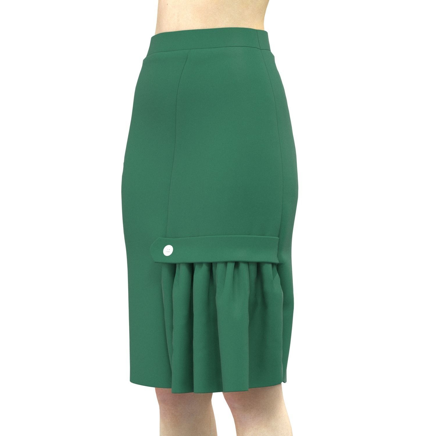 skirt with buttons 3D model_2