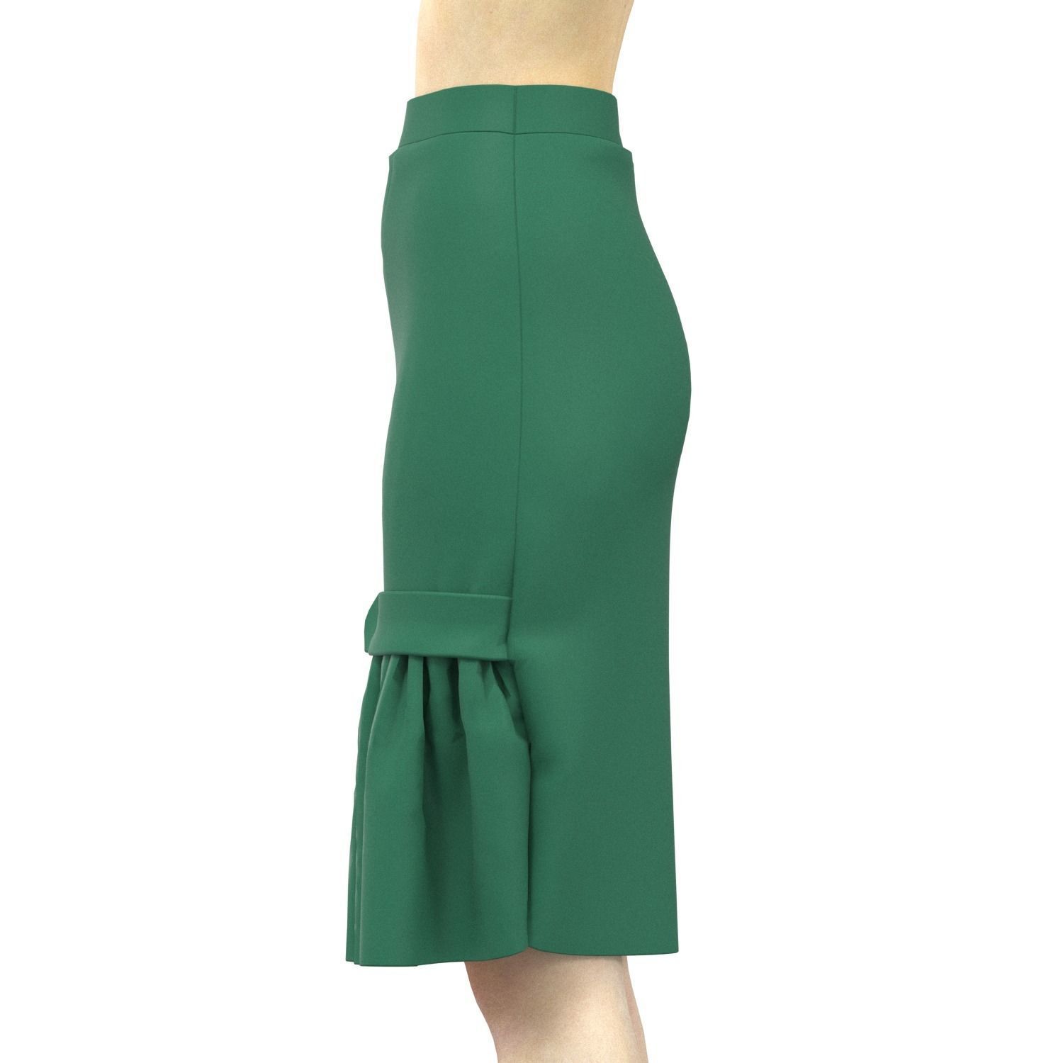 skirt with buttons 3D model_4