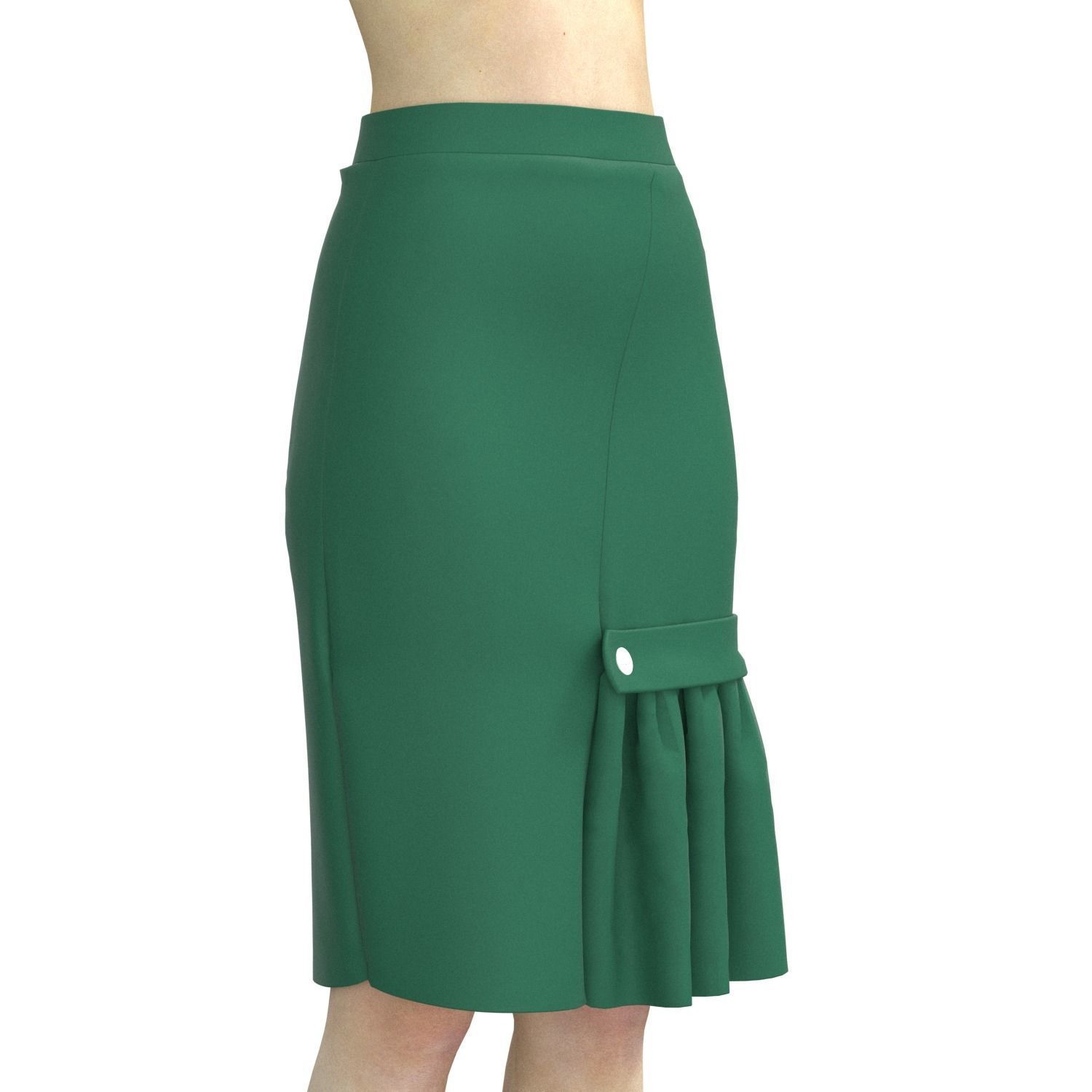 skirt with buttons 3D model_6