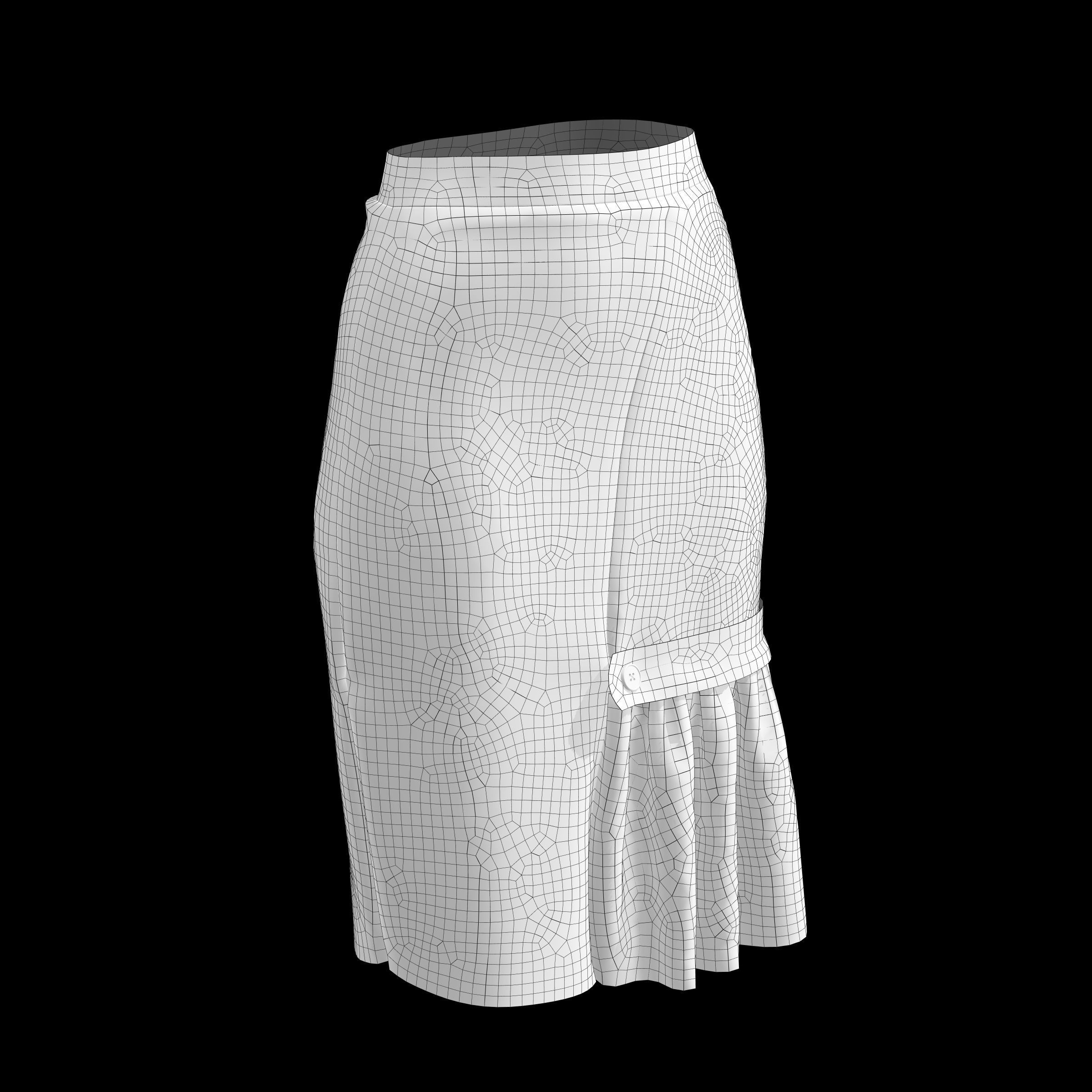 skirt with buttons 3D model_13