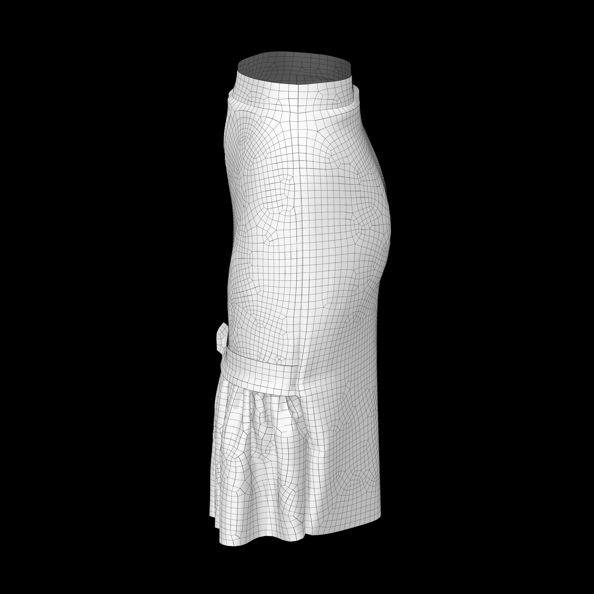 skirt with buttons 3D model_10