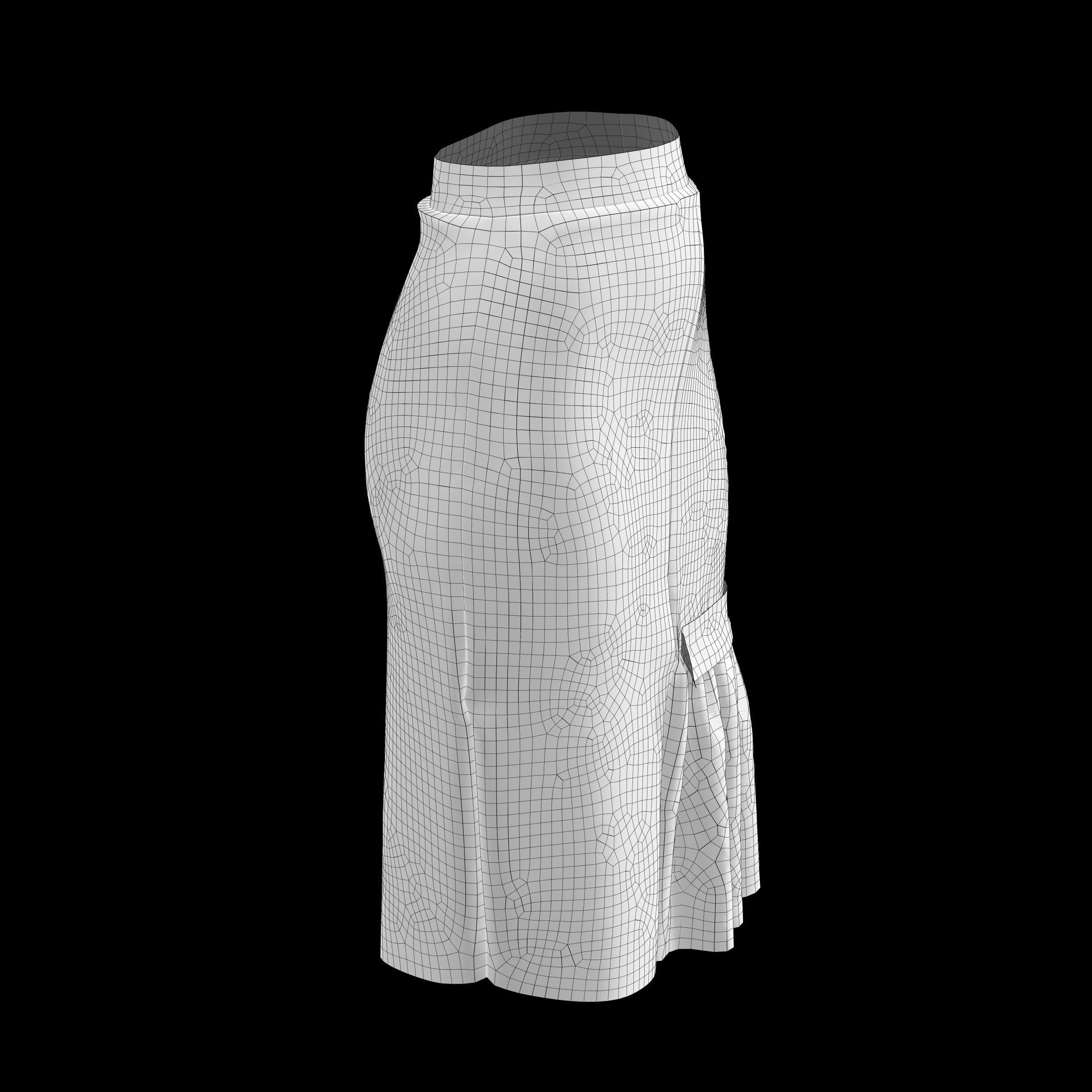 skirt with buttons 3D model_12
