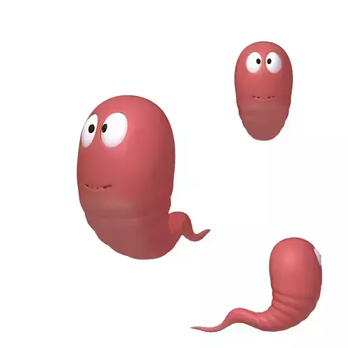 Worm Cartoon 3D model