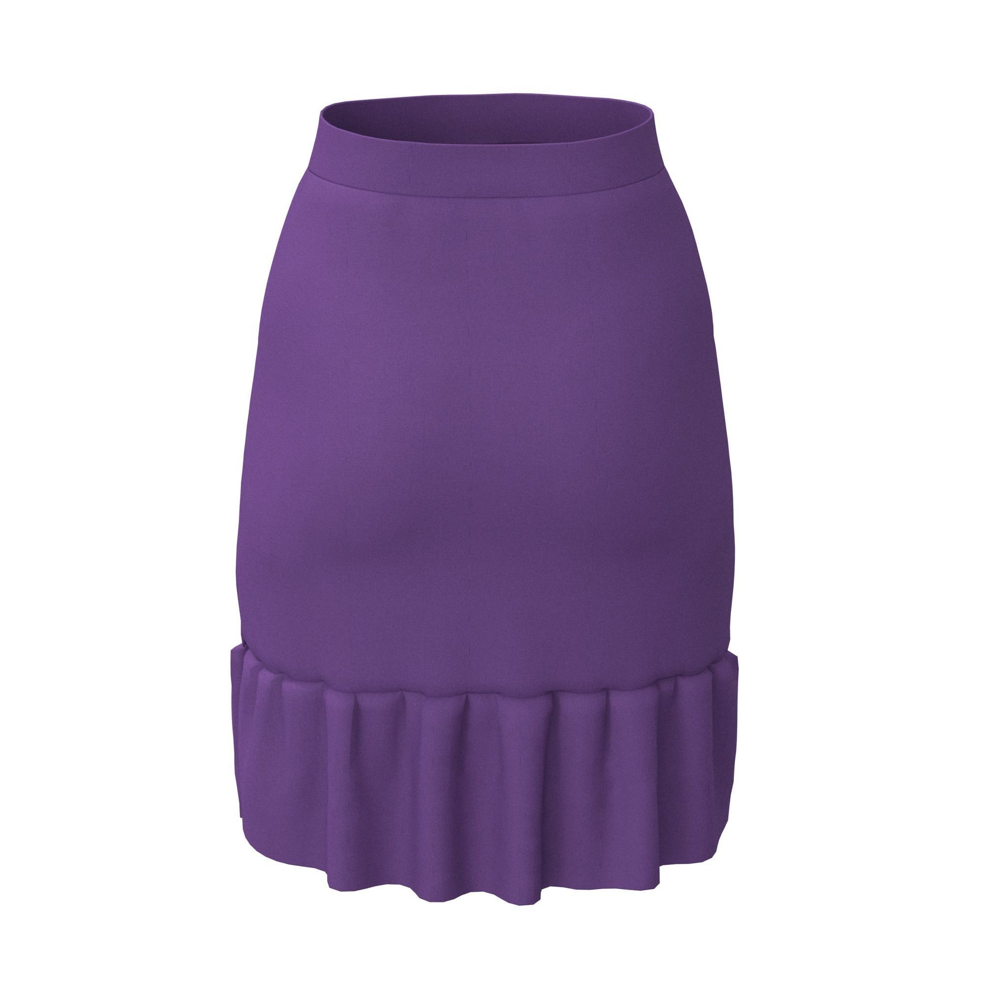 skirt with ruffles 3D model_11