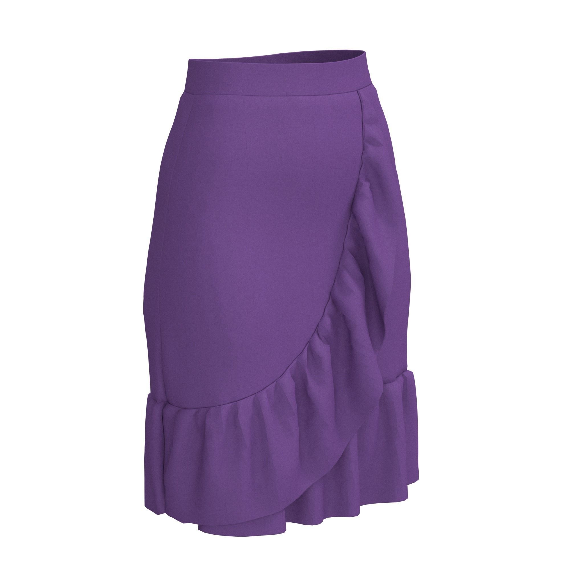 skirt with ruffles 3D model_12