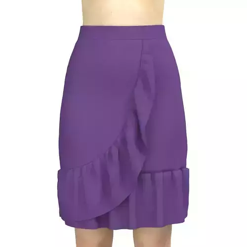 skirt with ruffles 3D model