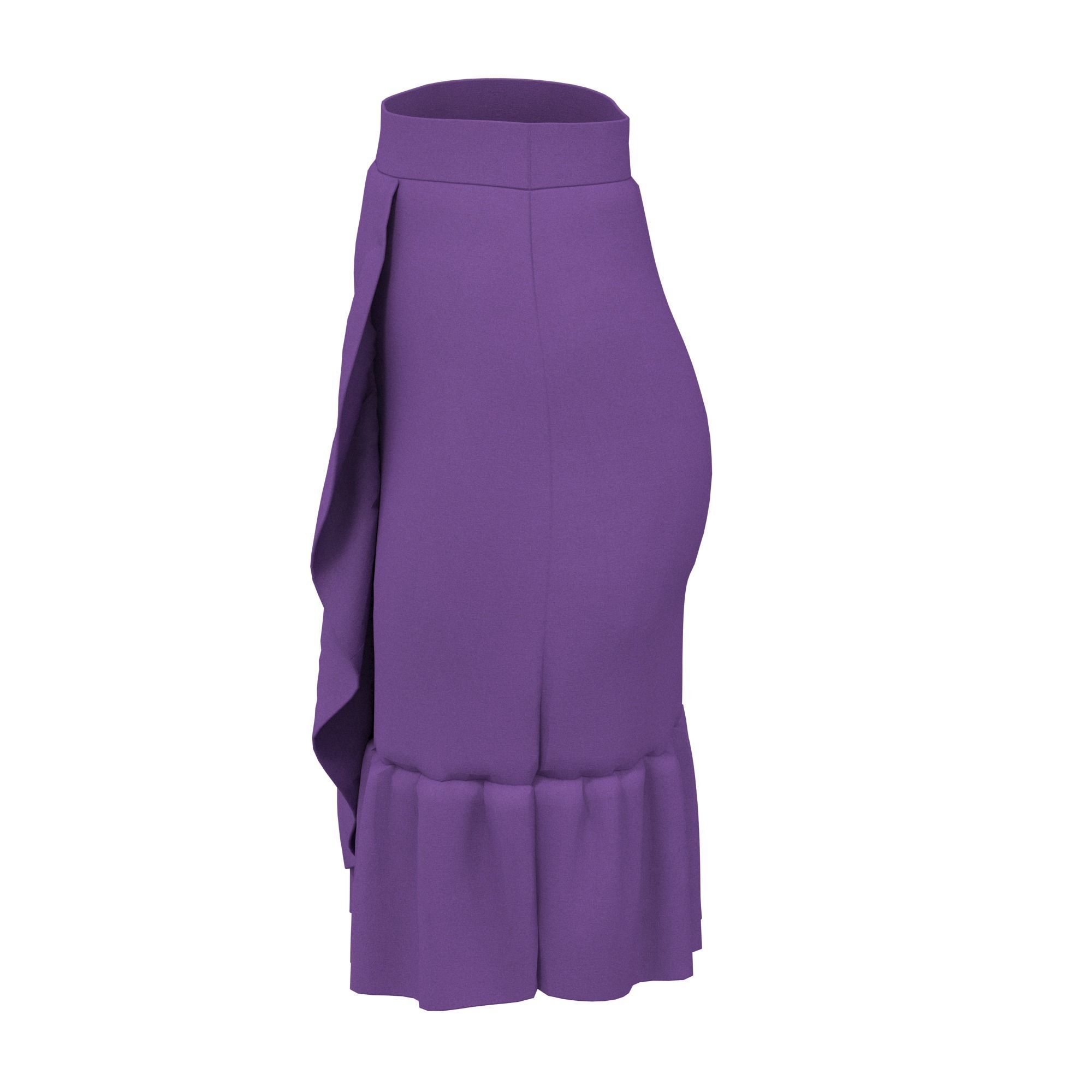 skirt with ruffles 3D model_8